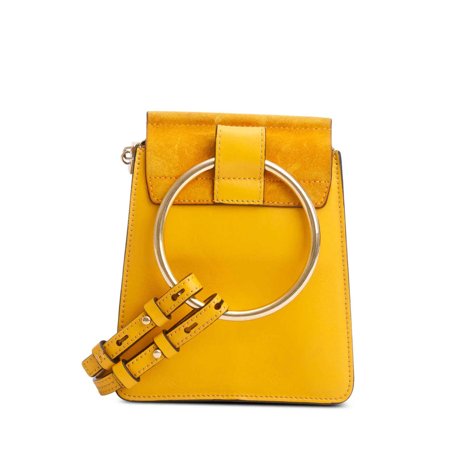 Chloe Yellow Suede Calfskin Mini Faye Bracelet Bag w/ Strap - Image 5