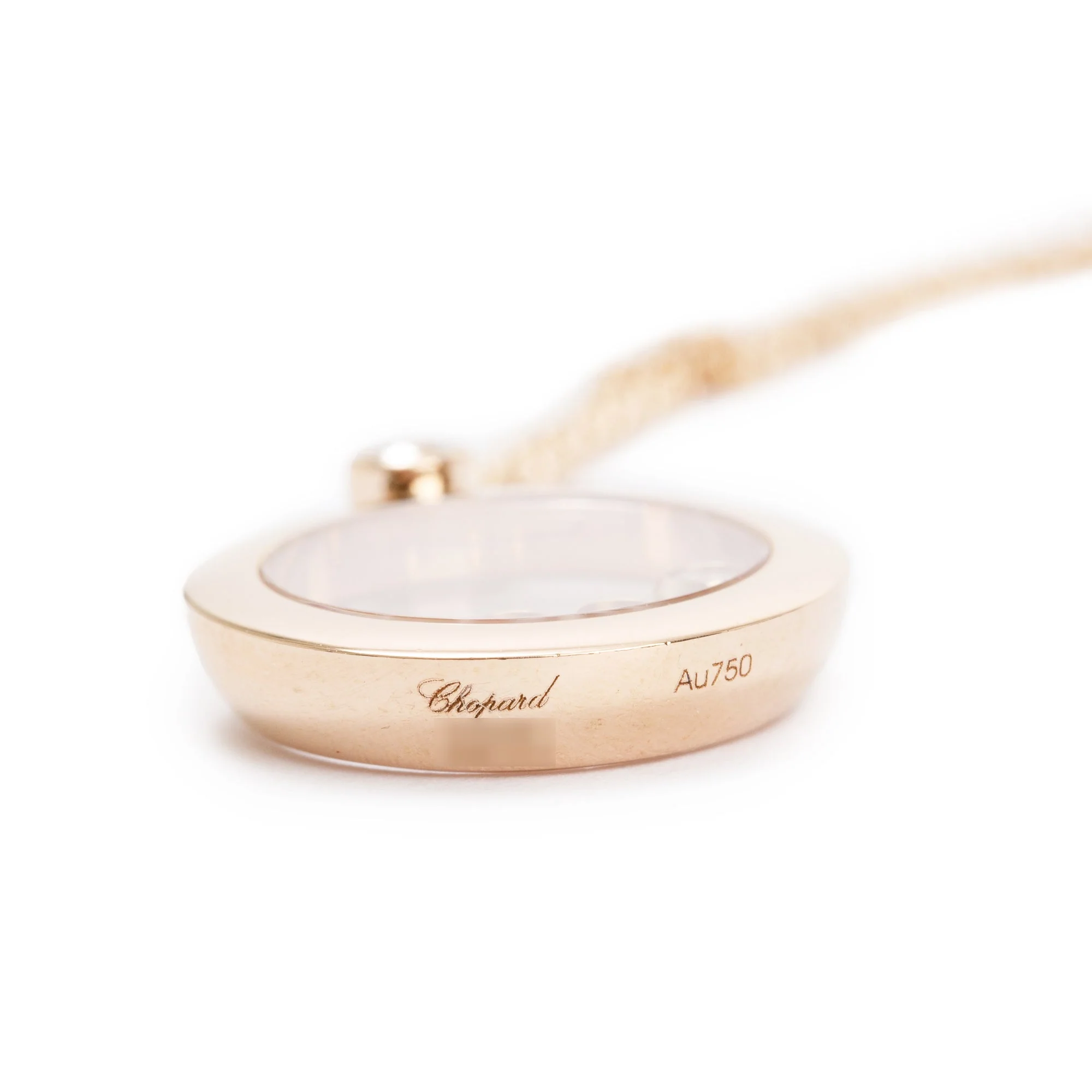 Chopard 18k Rose Gold Happy Diamond Icons Round Pendant Necklace - Image 3