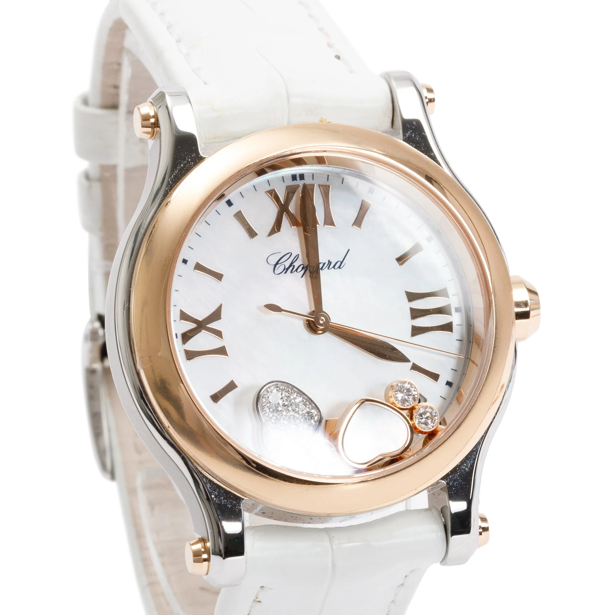 Chopard 18k Rose Gold & Stainless Steel Happy Sport Diamond Gems 36 MM Watch - Image 2
