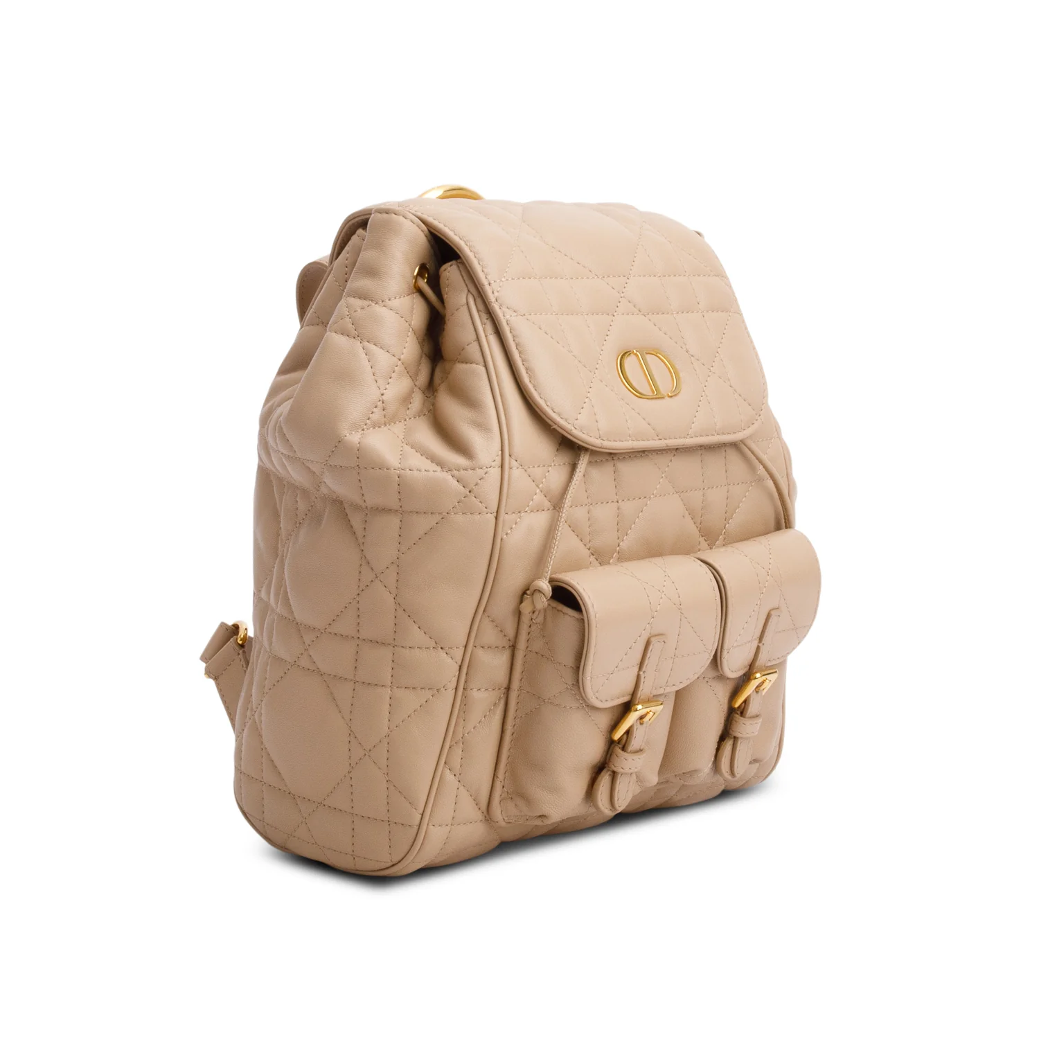 Chrisitan Dior 2024 Beige Lambskin Macrocannage Medium Caro Backpack w/ Box - Image 5