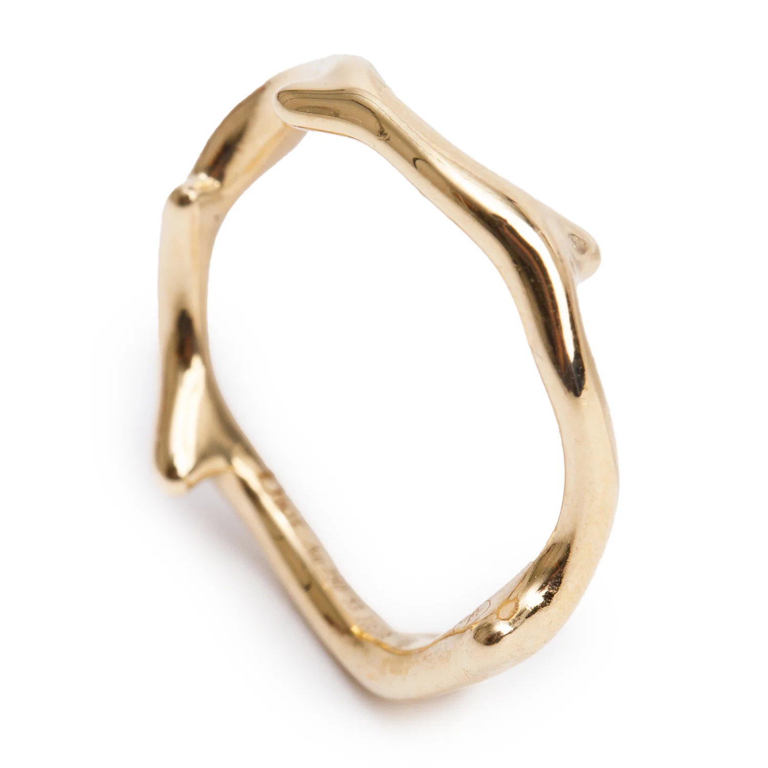Christian Dior 18k Yellow Gold Bois De Rose Ring, Size 53 6.25 - Image 3