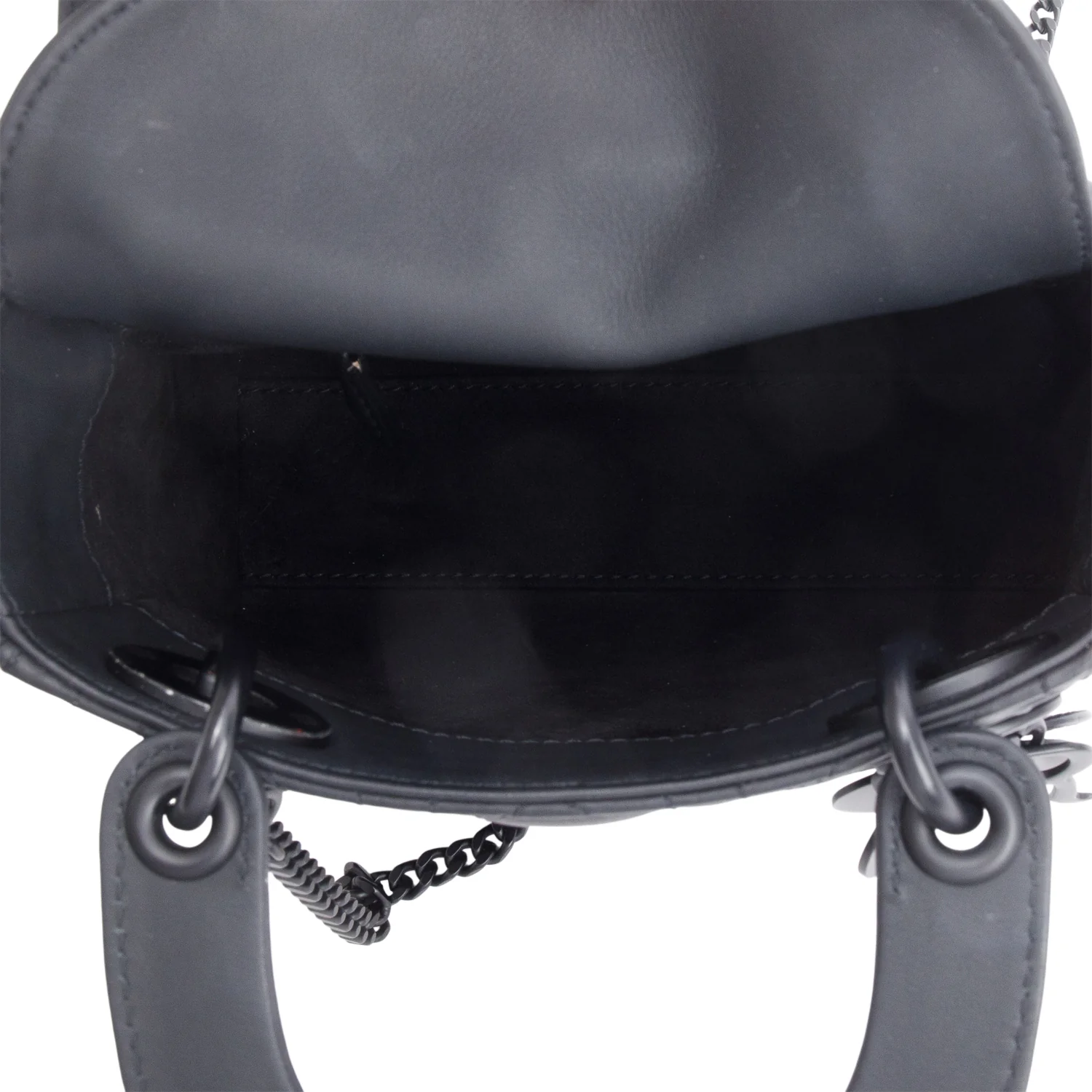 Christian Dior 2020 Black Ultramatte Cannage Leather Mini Lady Dior Bag w/ Strap, Box & Authenticity Card - Image 9