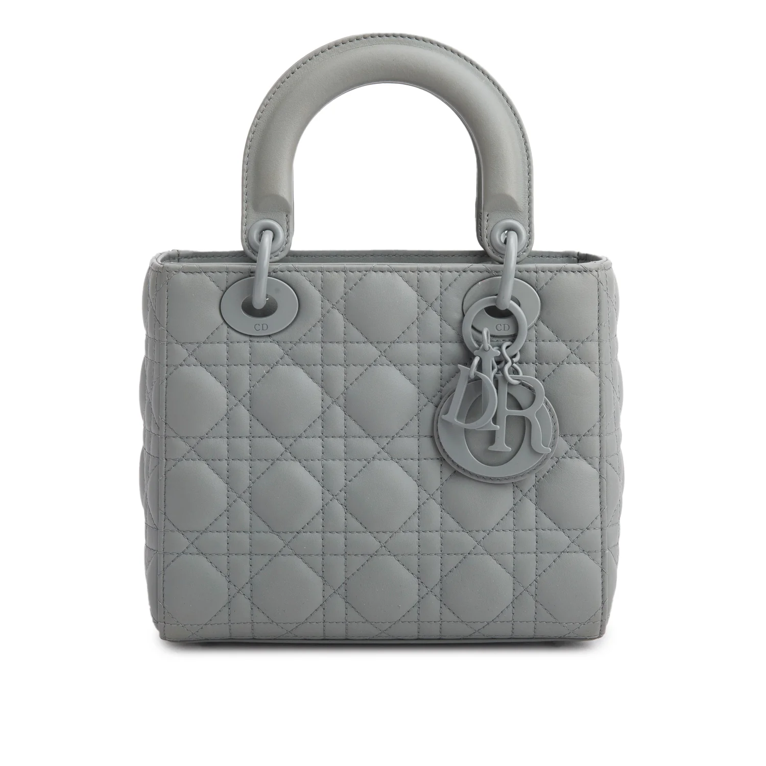 Christian Dior 2020 Gray Ultra Matte Calfskin Cannage Small My ABCDior Lady Dior w/ Strap & Box - Image 4