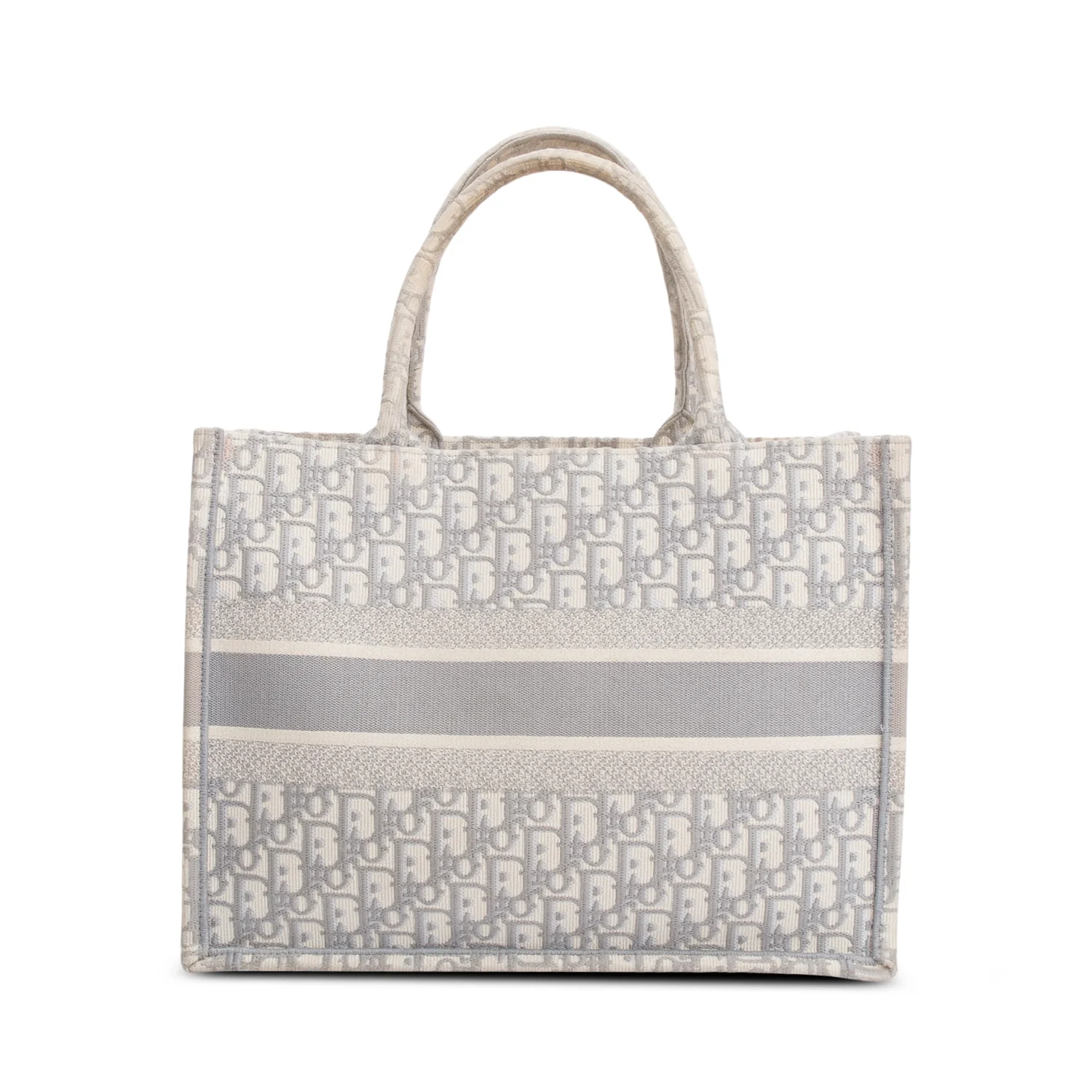 Christian Dior 2020 Grey Oblique Embossed Leather Medium Book Tote - Image 3