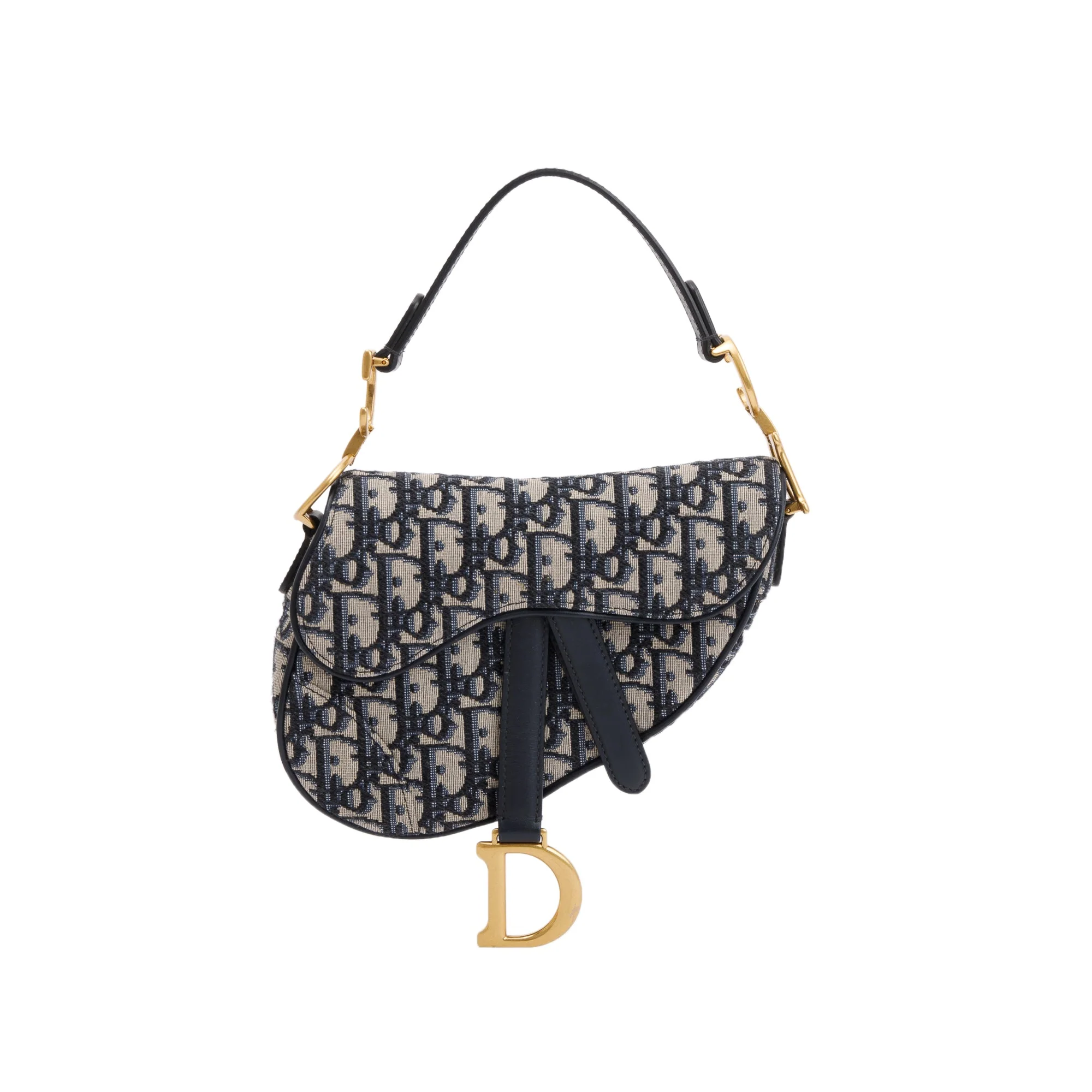 Christian Dior 2020 Oblique Mini Saddle Bag w/ Shoulder Strap - Image 3