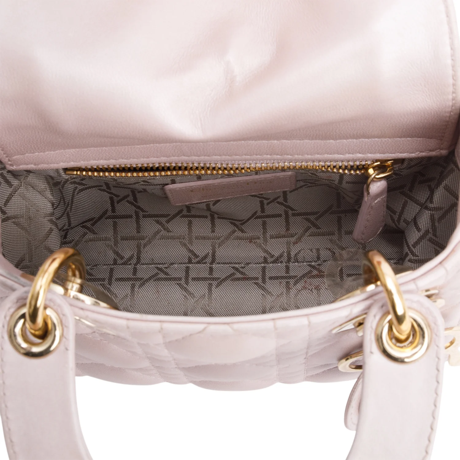 Christian Dior 2020 Pink Cannage Leather Mini Lady Dior Bag w/ Strap - Image 8