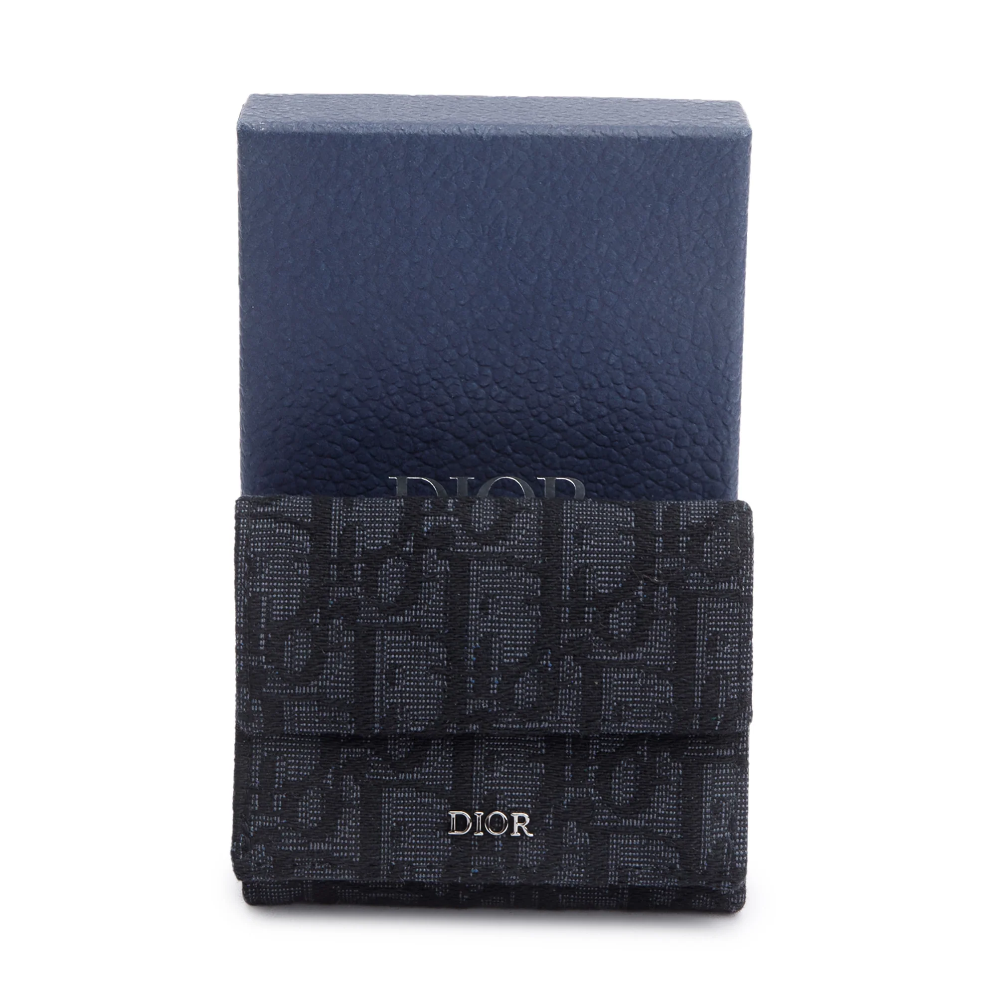 Christian Dior 2021 Black Oblique Trifold Compact Wallet w/ Box & Authenticity Card - Image 2