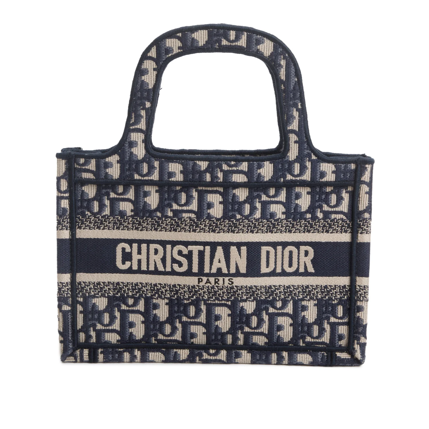 Christian Dior 2021 Blue Canvas Oblique Mini Book Tote