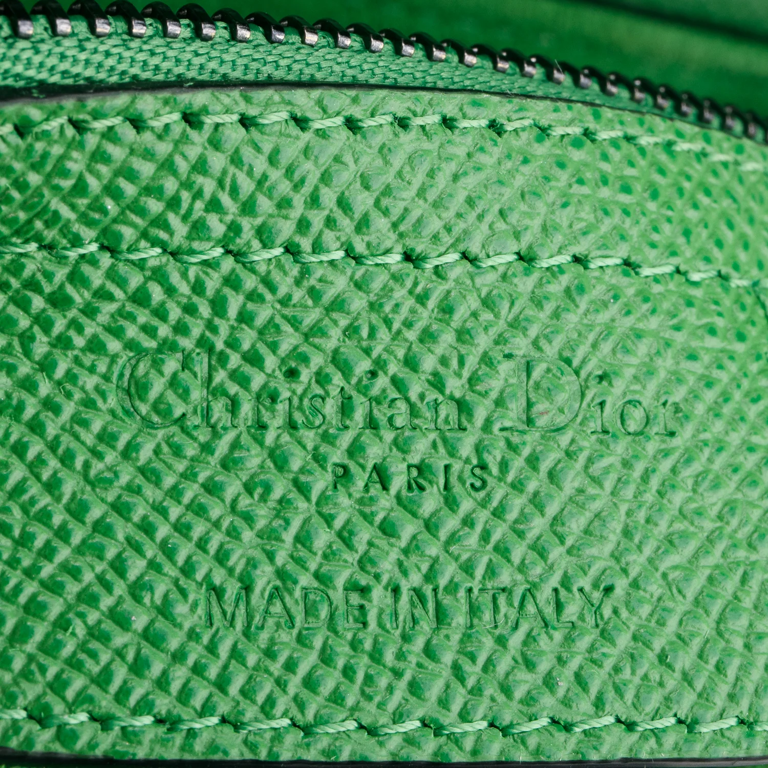 Christian Dior 2021 Green Grained Calfskin Saddle Bag - Image 8