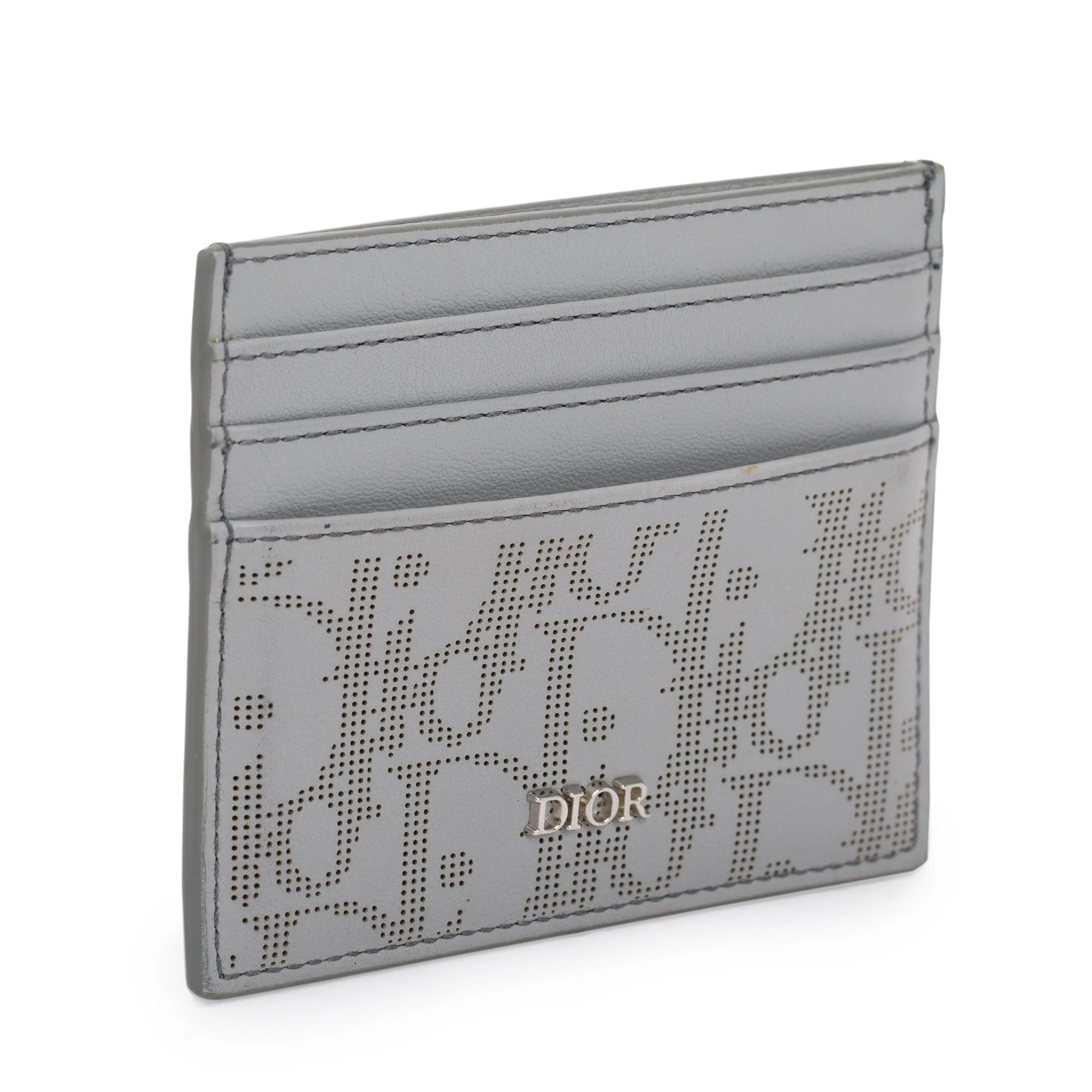 Christian Dior 2021 Grey Oblique Galaxy Leather Card Holder - Image 2
