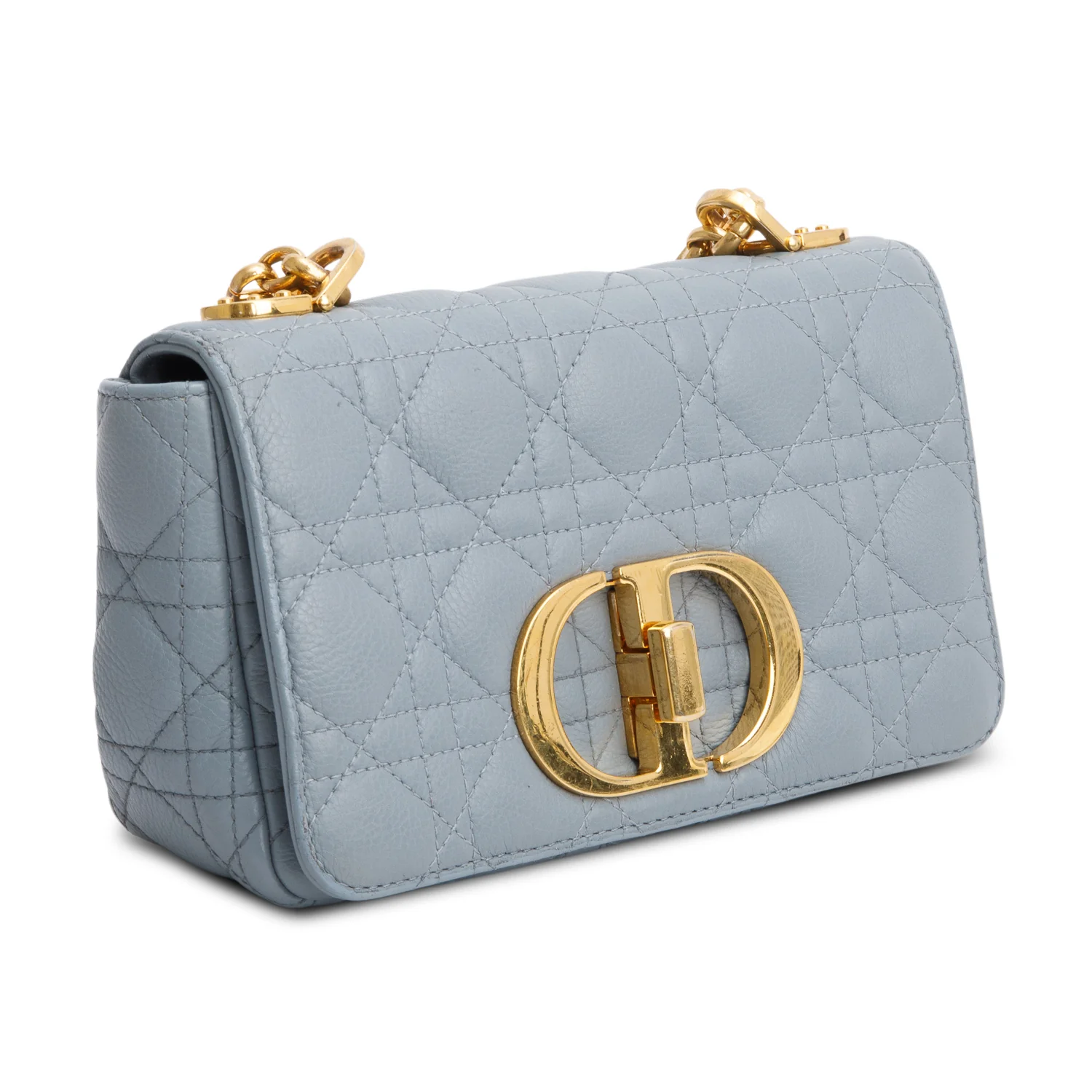 Christian Dior 2021 Grey Supple Cannage Calfskin Leather Small Dior Caro Bag - Image 4