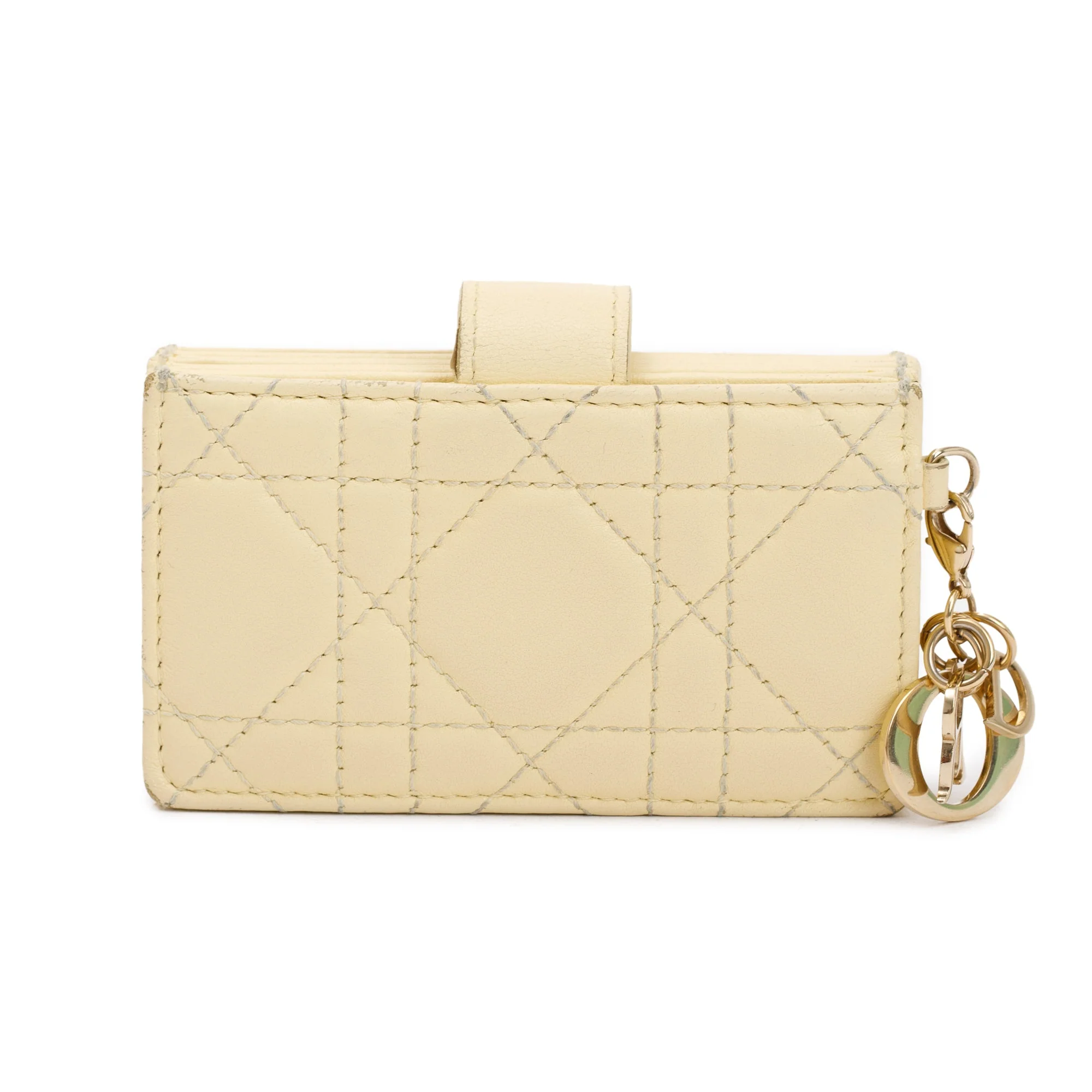 Christian Dior 2021 Yellow Cannage Lambskin Leather Lady Dior 5-Gusset Card Holder - Image 3