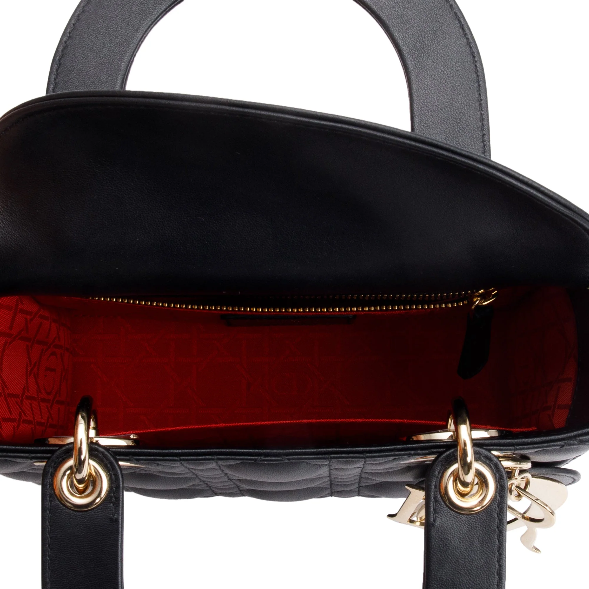 Christian Dior 2022 Black Cannage Lambskin Leather Small Lady Dior Bag w/ Box, Authenticity Card & Strap - Image 8