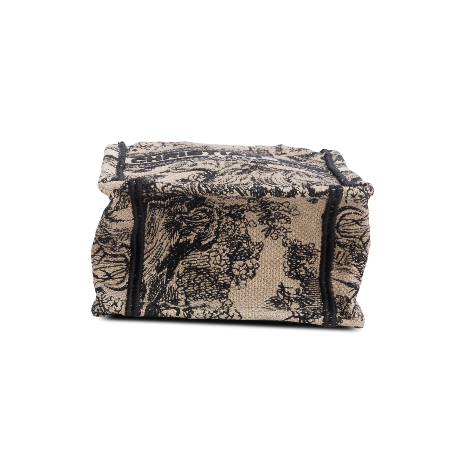 Christian Dior 2022 Black Canvas Toile de Jouy Embroidered Mini Book Tote w/ Strap & Authenticity Card - Image 7