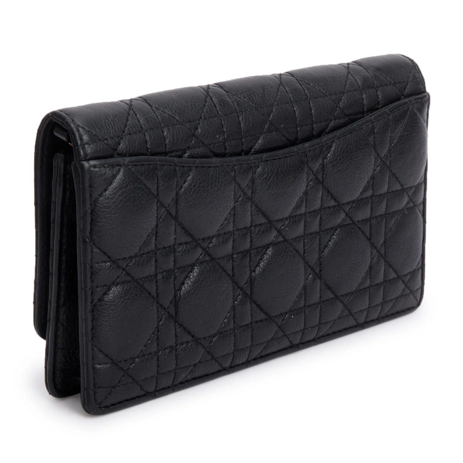 Christian Dior 2022 Black Supple Calfskin Caro Pouch w/ Chain - Image 6
