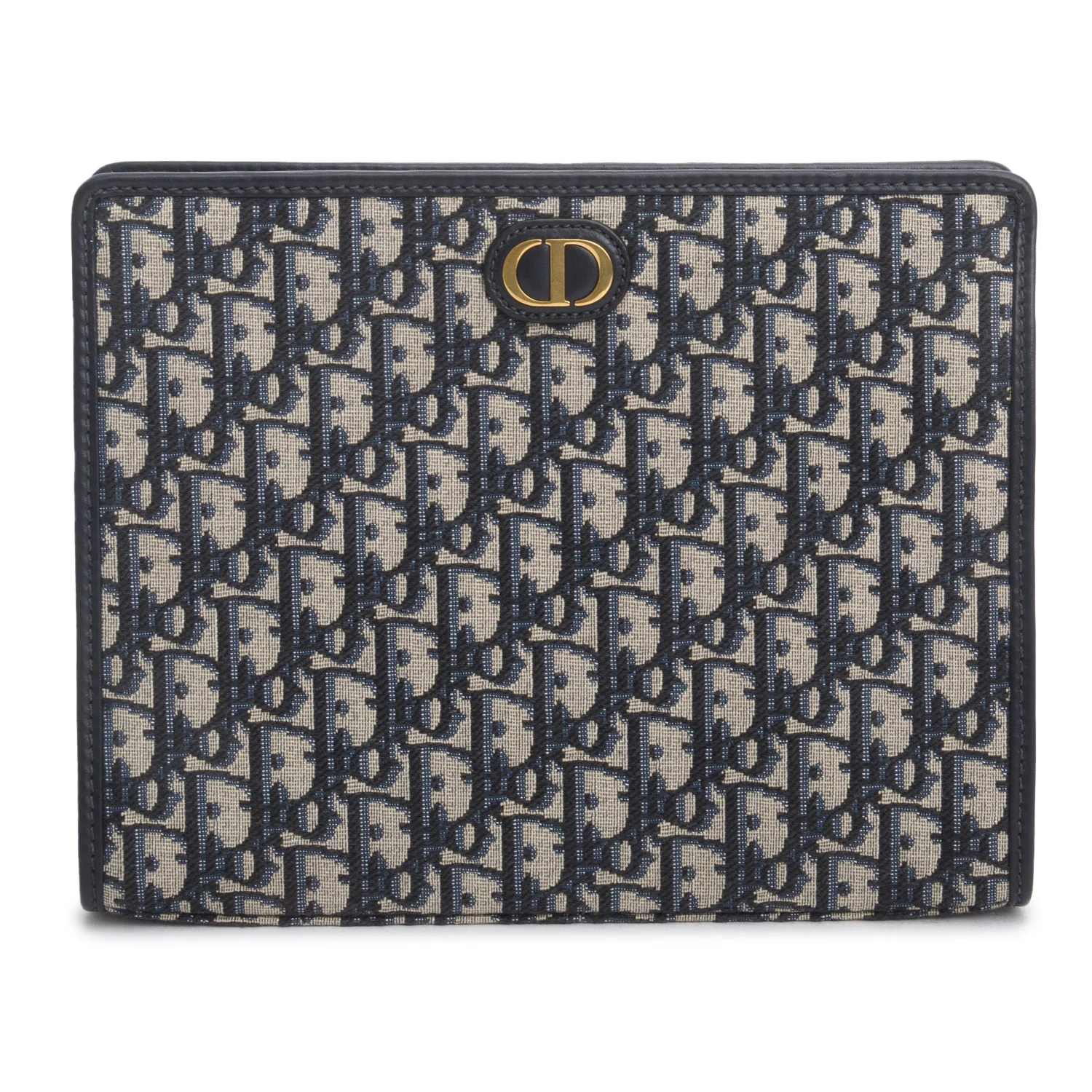 Christian Dior 2022 Blue Dior Oblique Jacquard Dea 30 Montaigne Pouch w/ Strap - Image 2