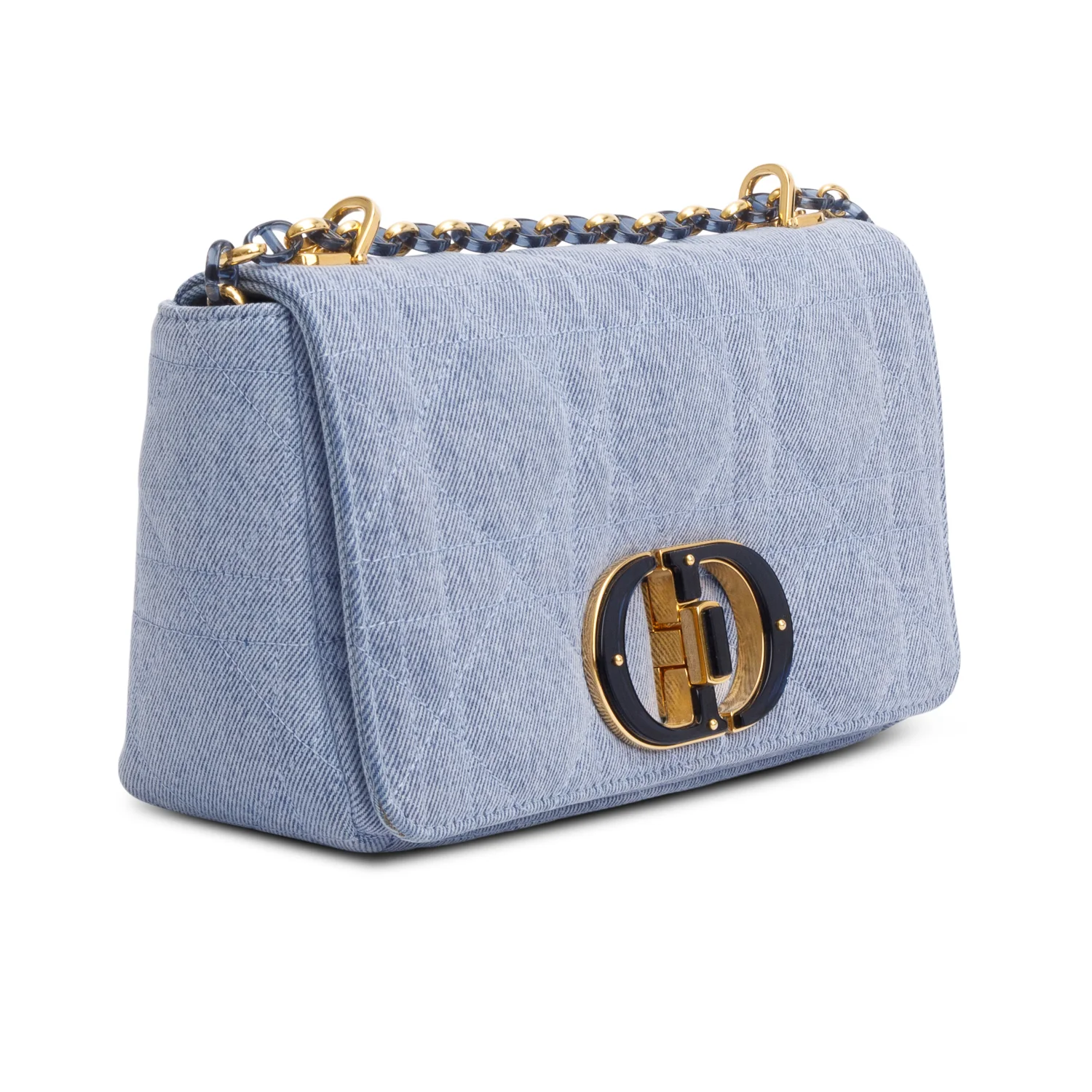 Christian Dior 2022 Blue Macrocannage Denim Medium Dior Caro Bag - Image 4