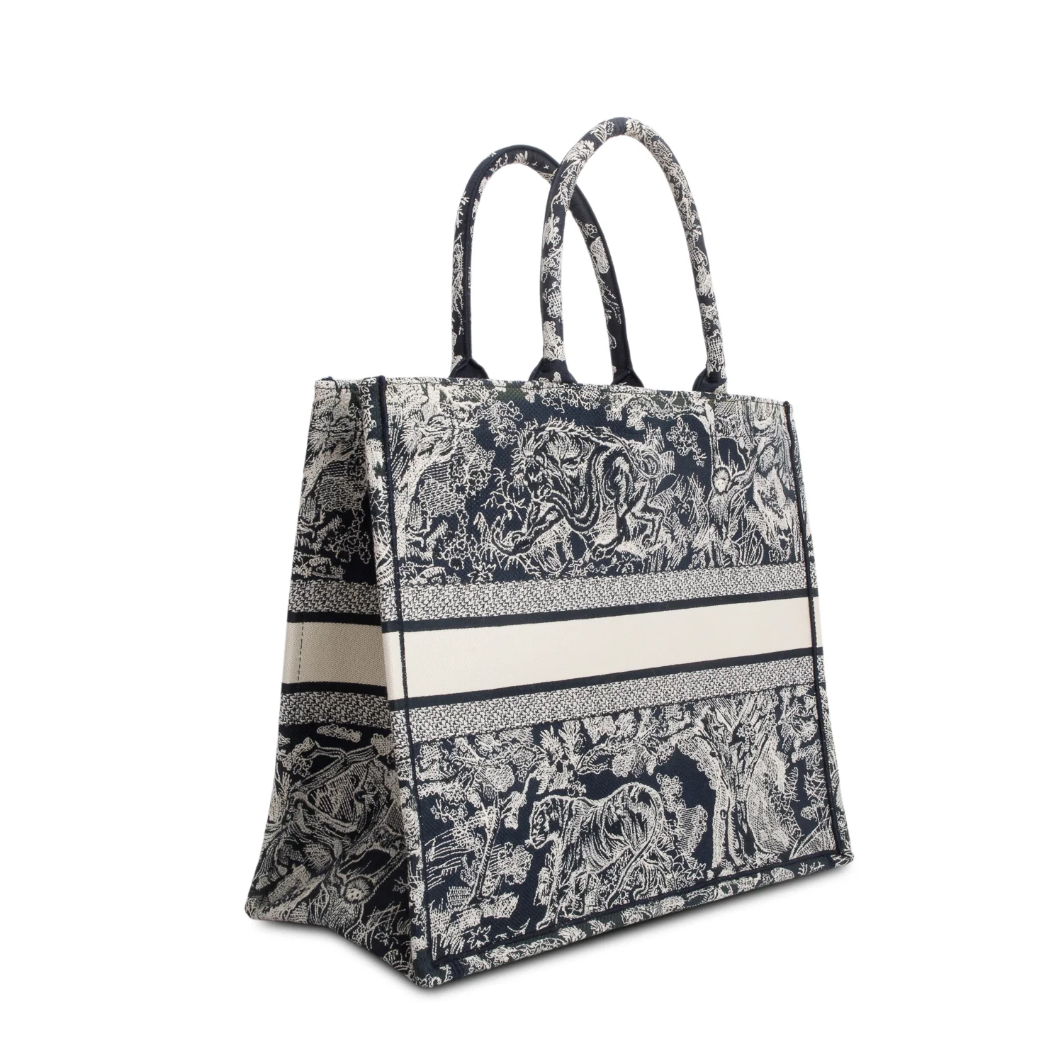 Christian Dior 2022 Canvas Embroidered Large Dioriviera Toile de Jouy Reverse Book Tote w/ Authenticity Card - Image 4