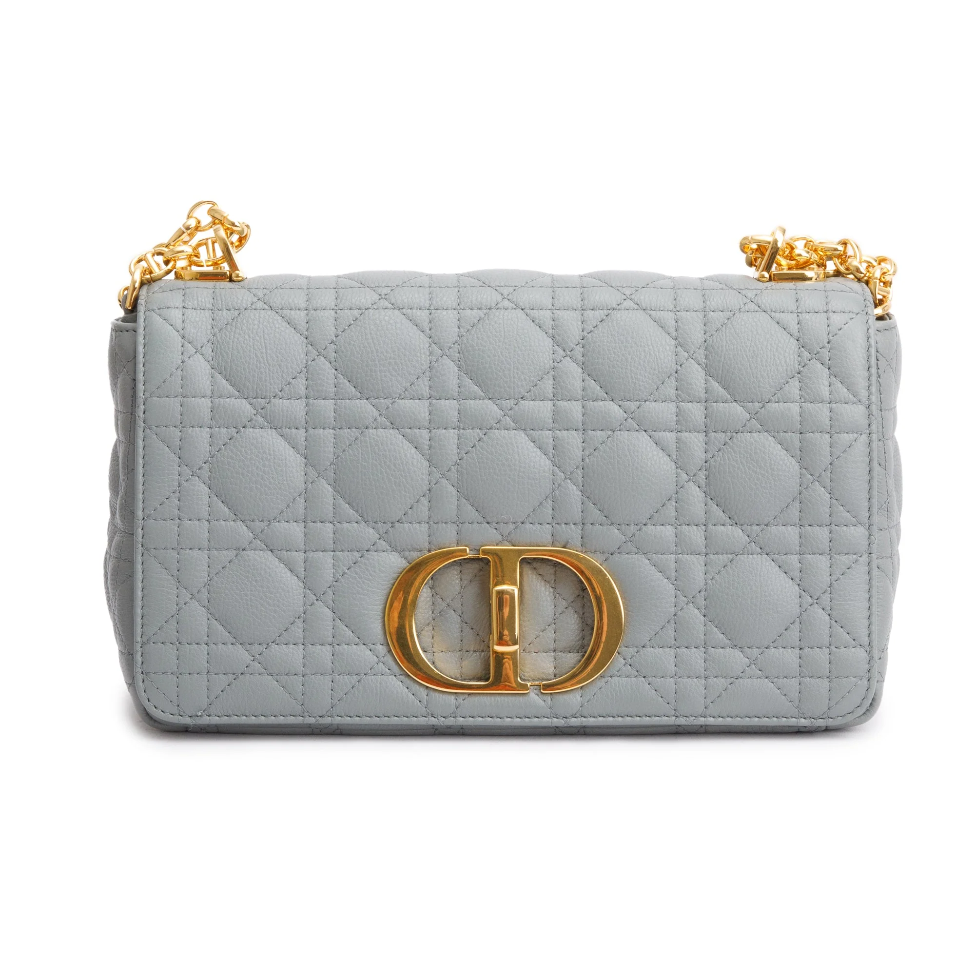 Christian Dior 2022 Grey Supple Cannage Calfskin Leather Medium Dior Caro Bag w/ Authenticity Card - Image 3