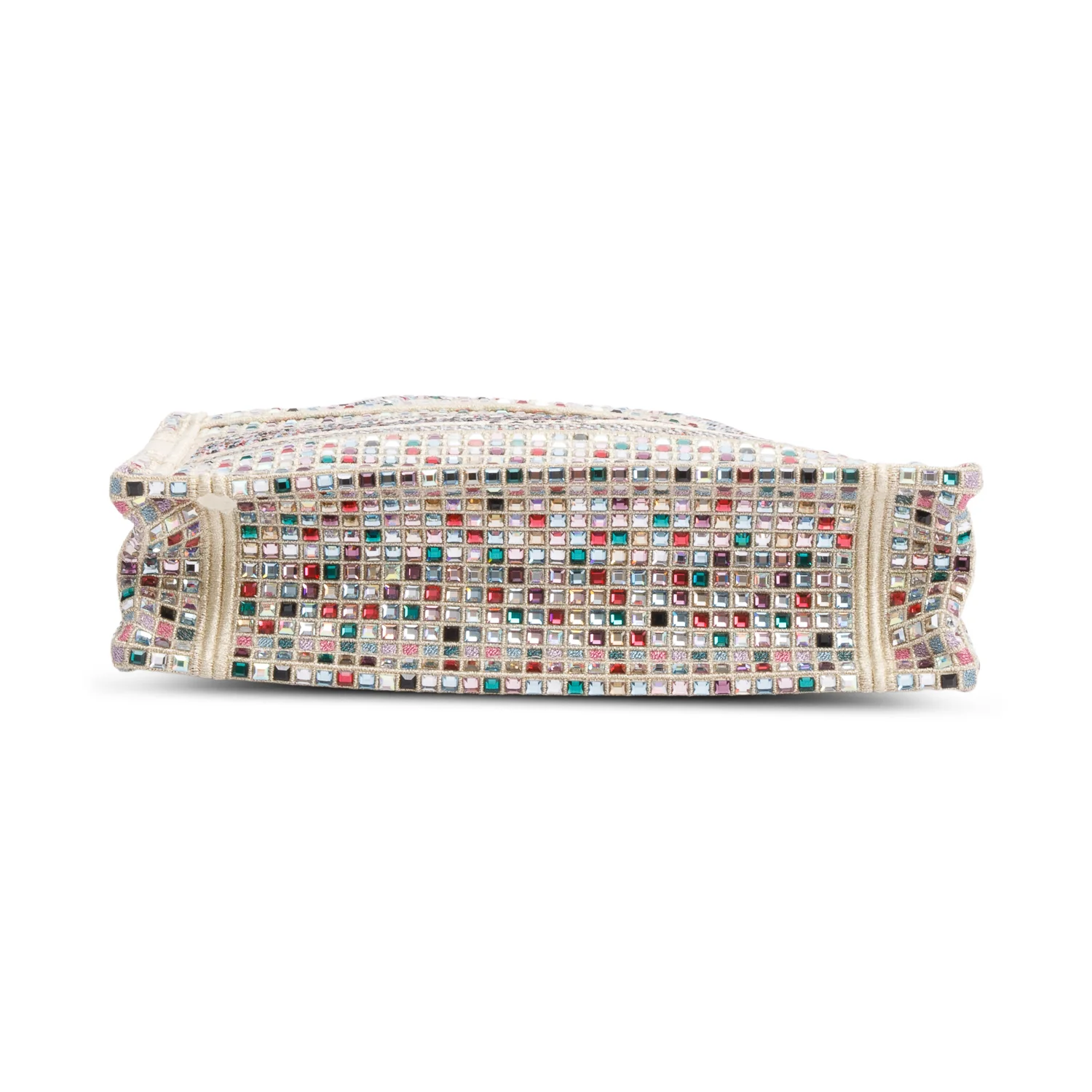 Christian Dior 2022 Metallic Gold Embroidery Crystal Embellished Mini Book Tote - Image 5