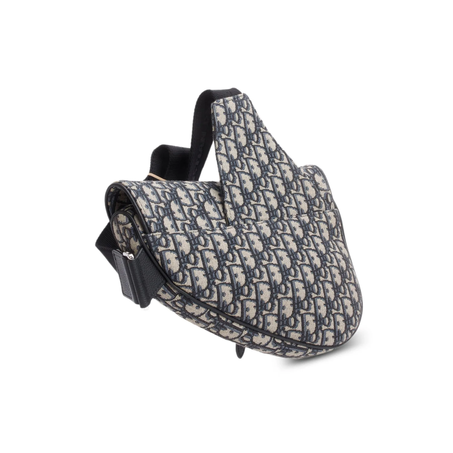 Christian Dior 2022 Navy Oblique Canvas Jacquard Saddle Bag - Image 5