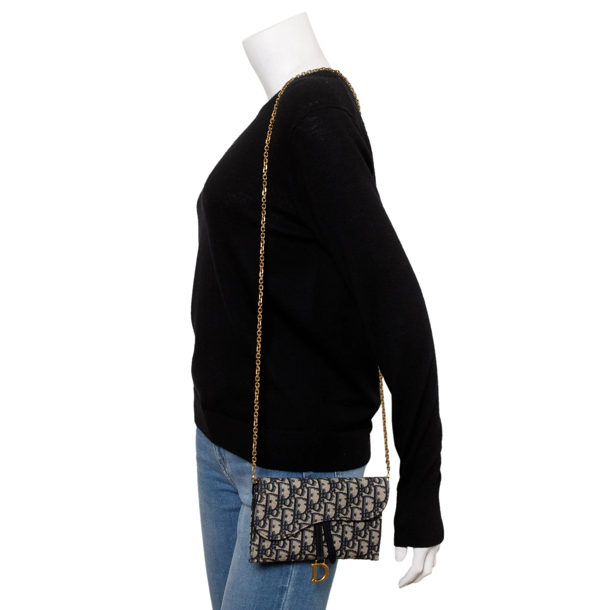 Christian Dior 2022 Oblique Long Saddle Wallet on Chain - Image 2