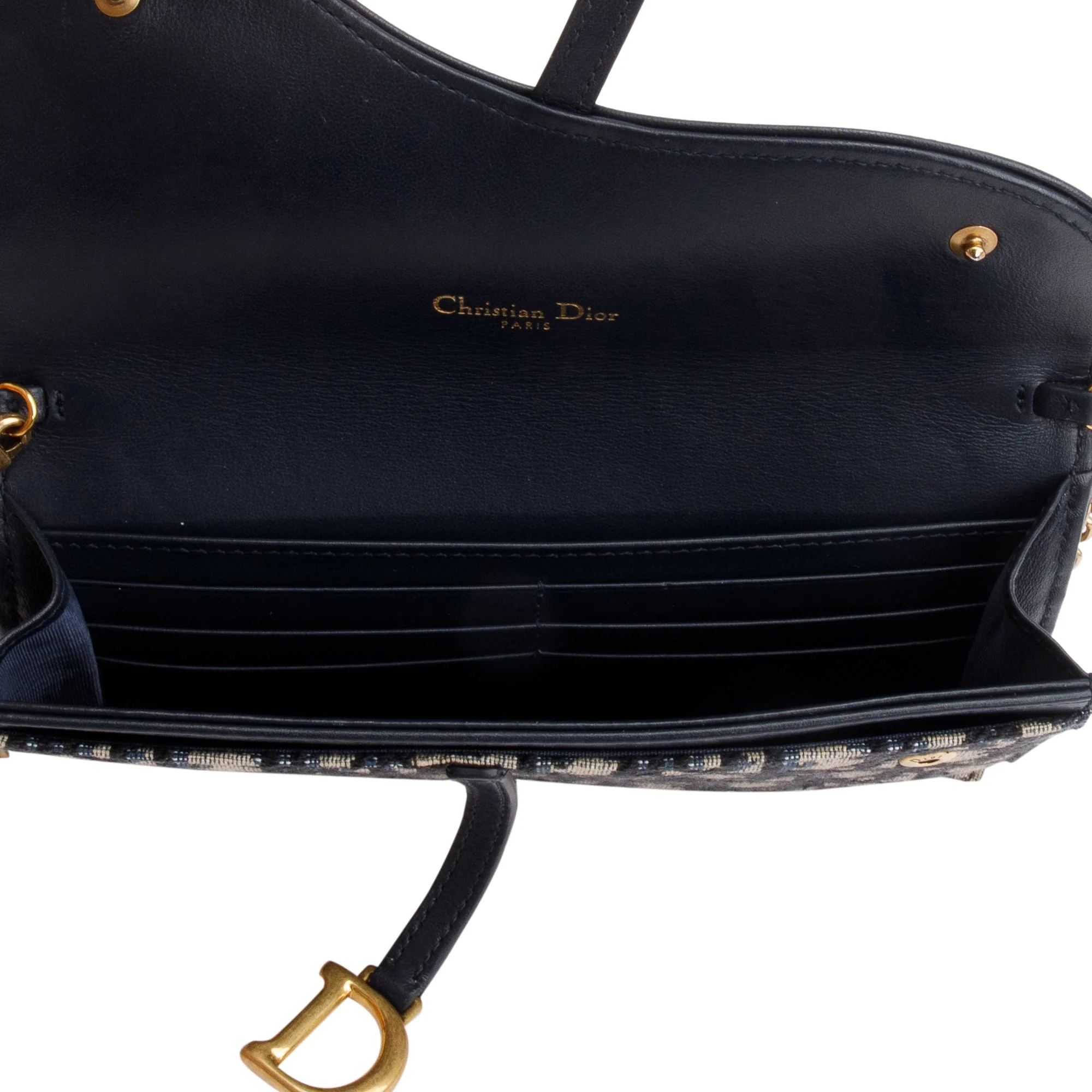 Christian Dior 2022 Oblique Long Saddle Wallet on Chain w/ Box, Receipt & Insert - Image 9
