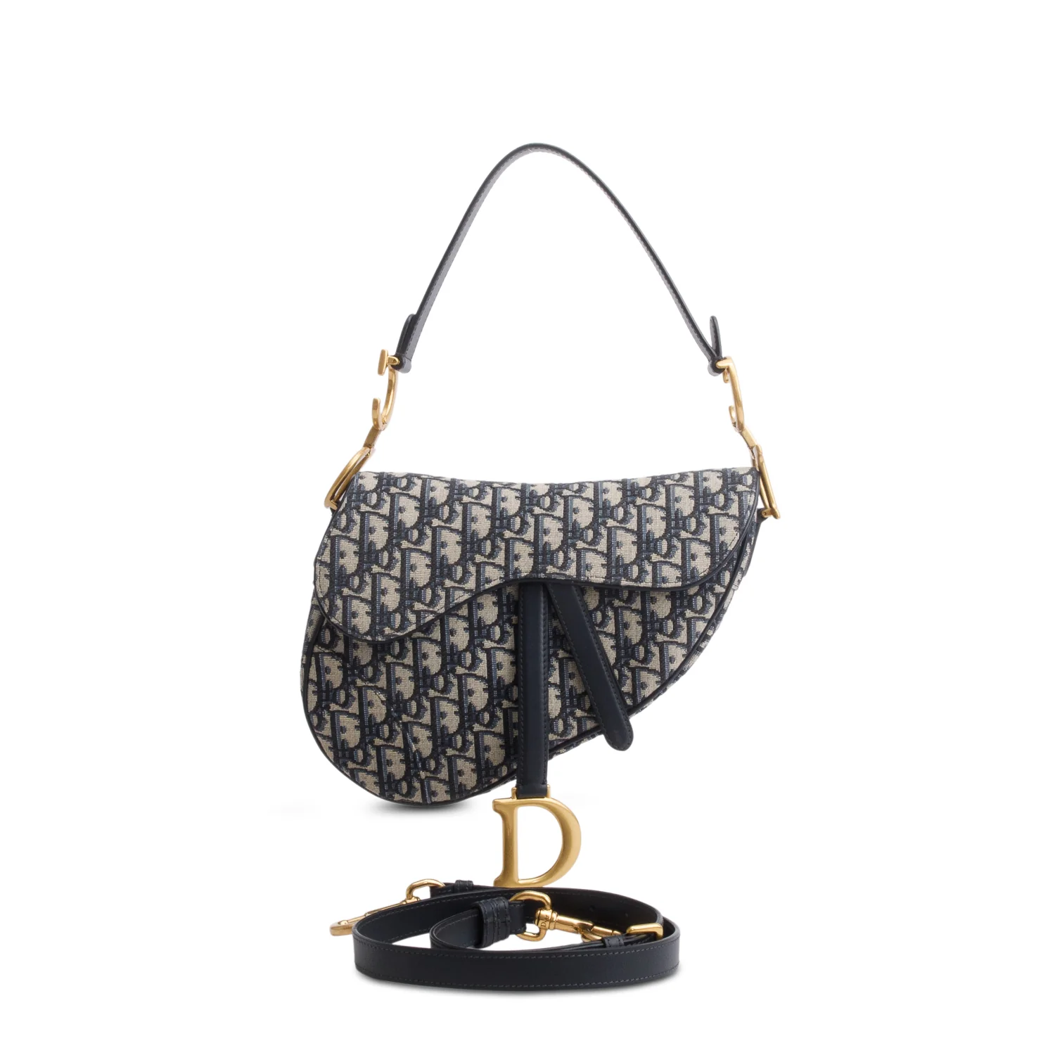 Christian Dior 2022 Oblique Medium Saddle Bag w/ Strap