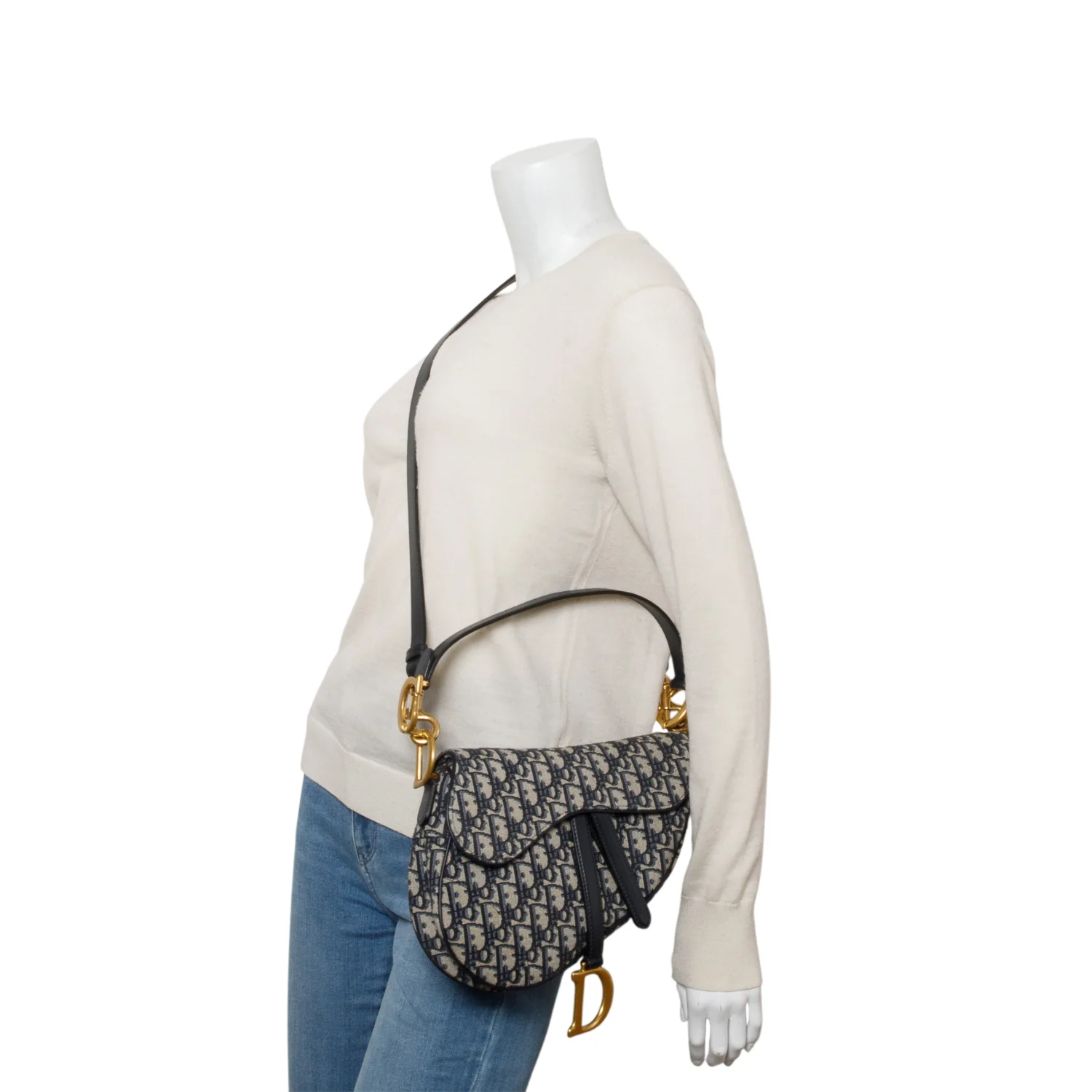 Christian Dior 2022 Oblique Medium Saddle Bag w/ Strap - Image 2