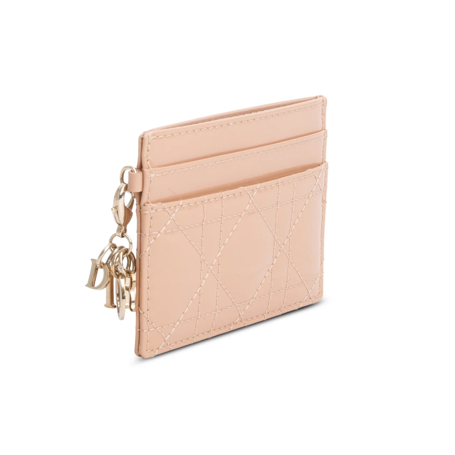Christian Dior 2023 Beige Patent Cannage Lady Dior Card Holder w/ Box - Image 3