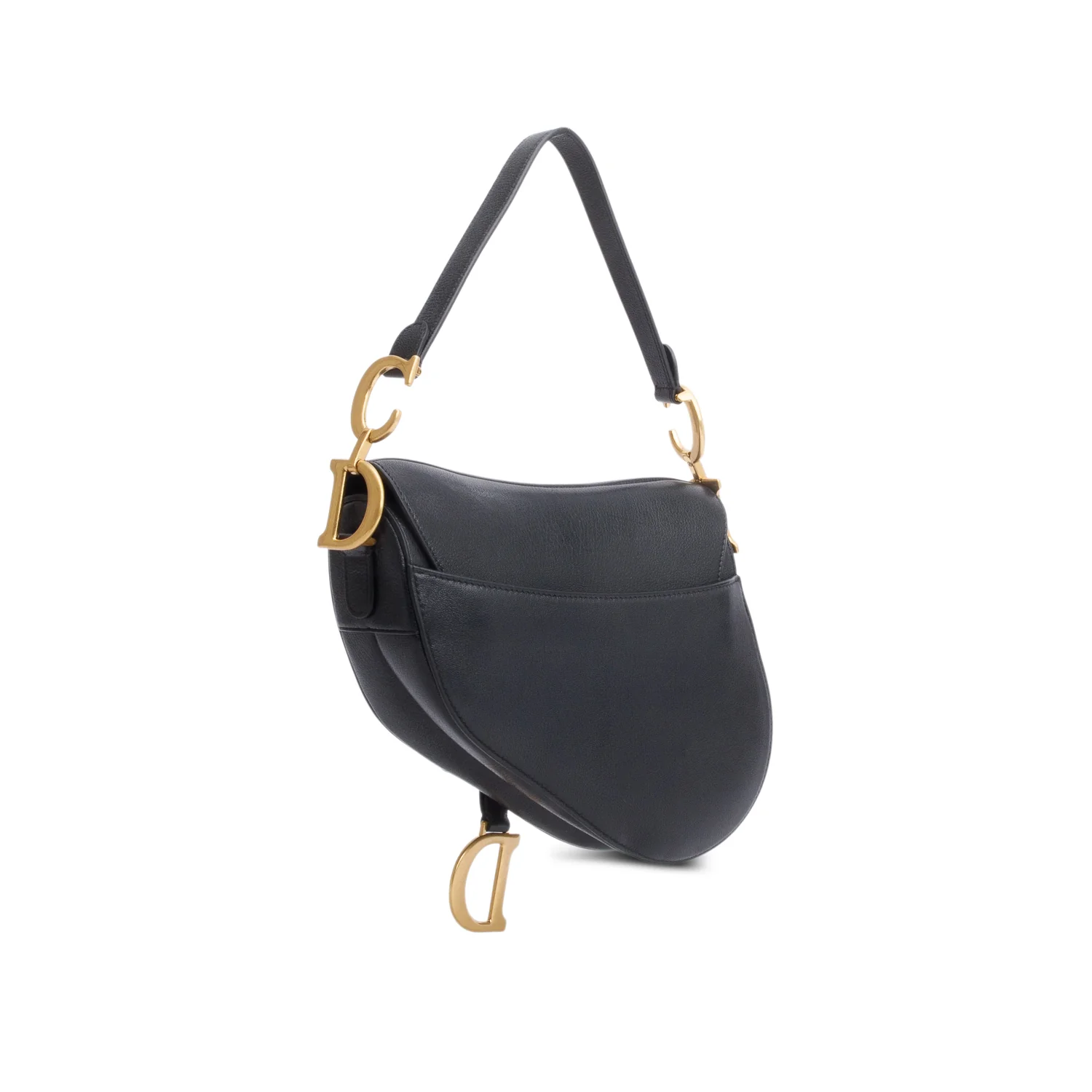 Christian Dior 2023 Black Calfskin Saddle Bag w/ Box, Authenticity Card & Strap - Image 7