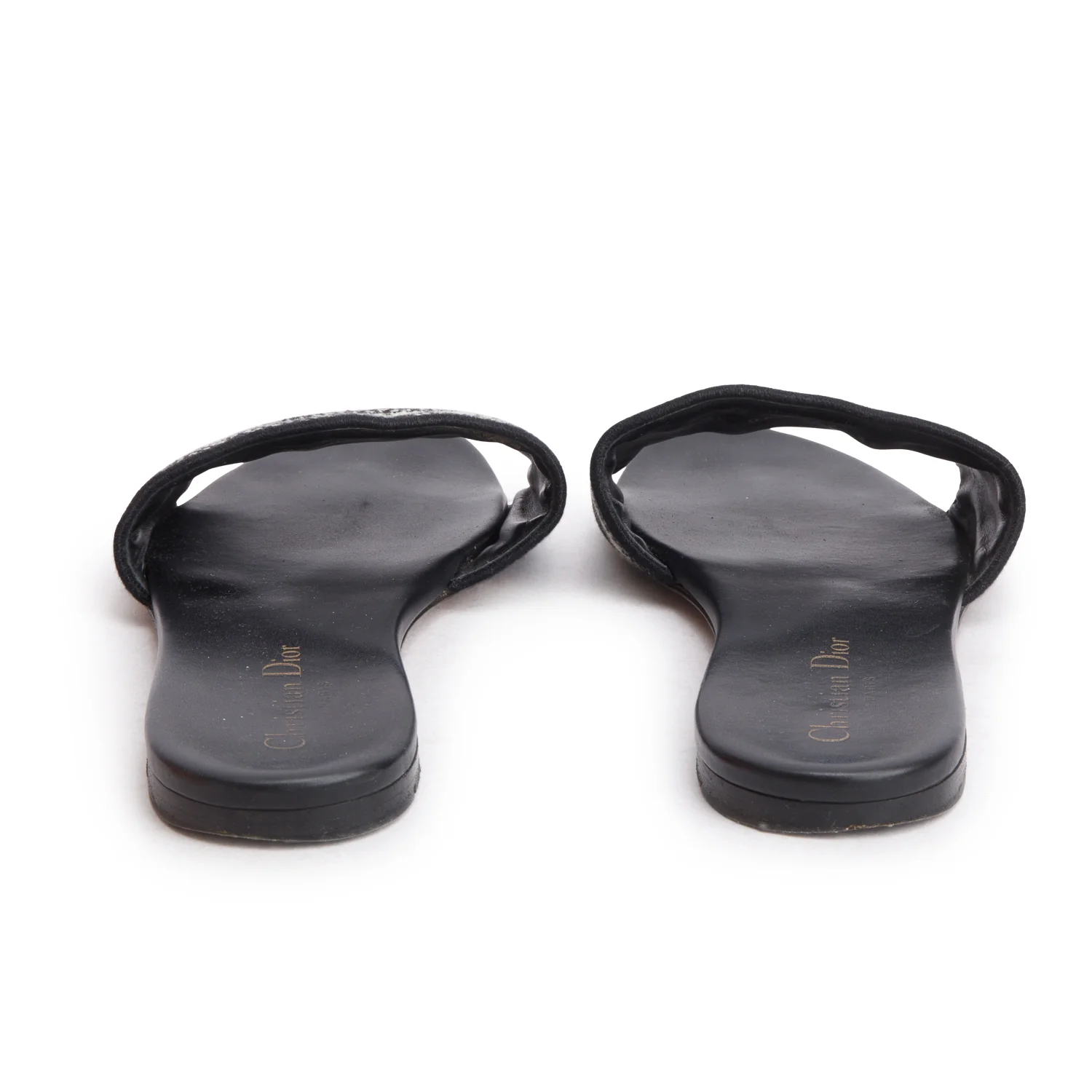 Christian Dior 2023 Black Canvas Embroidered DWay Mules Slide Sandals, Women's Size 38 w/ Box & Receipt - Image 5