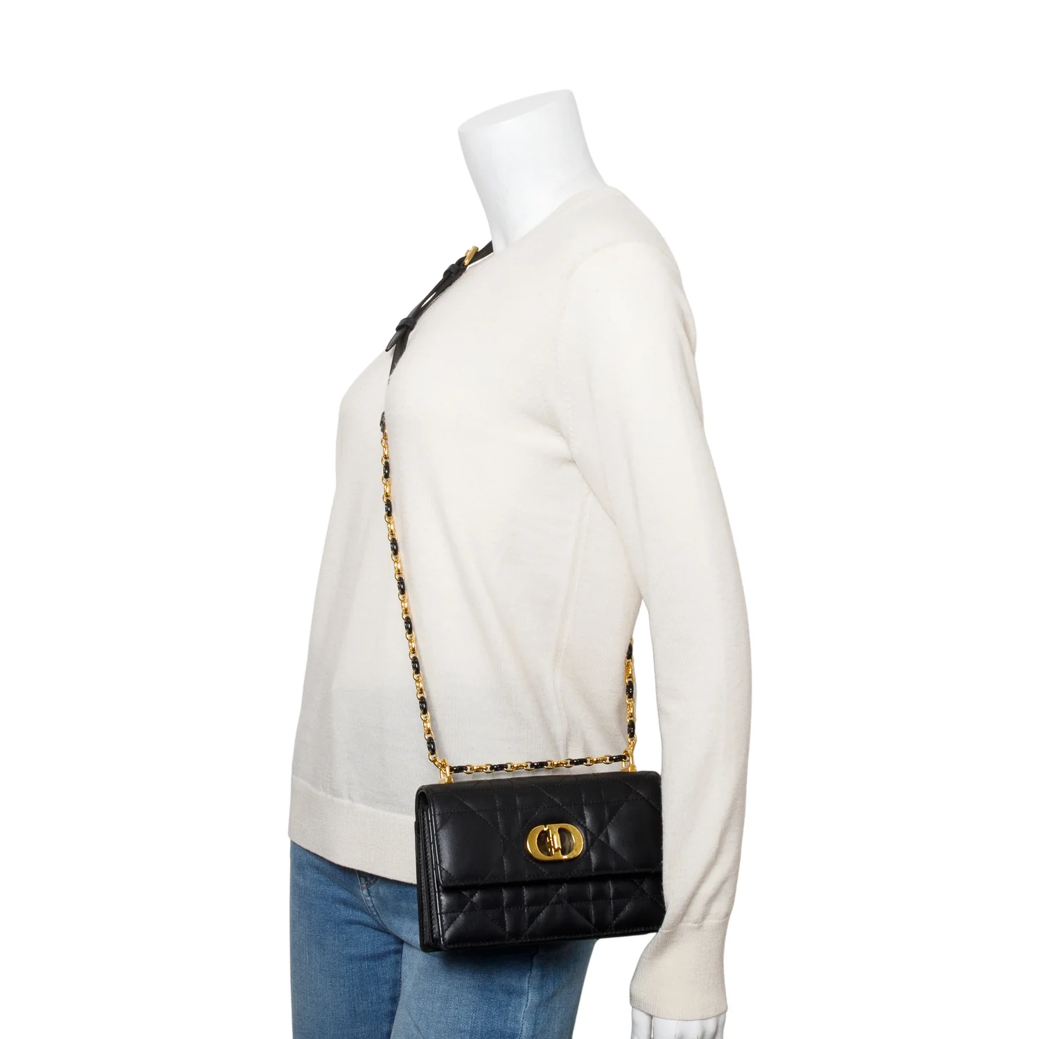 Christian Dior 2023 Black Macrocannage Lambskin Leather Mini Miss Caro Bag - Image 2