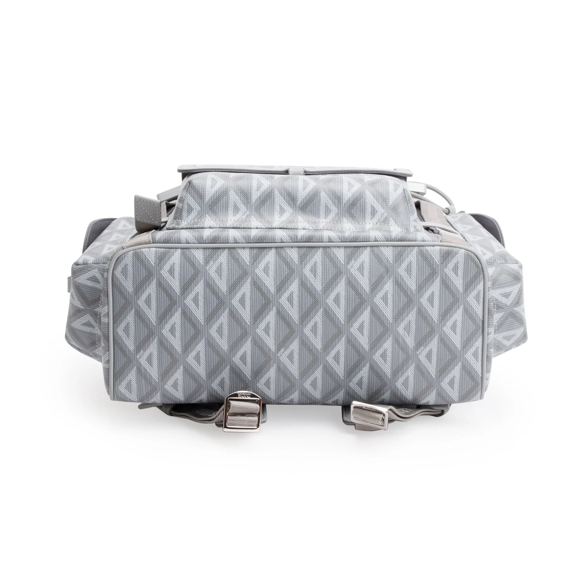 Christian Dior 2023 Grey Diamond Canvas Hit The Road Backpack w/ Box & Receipt - Image 6