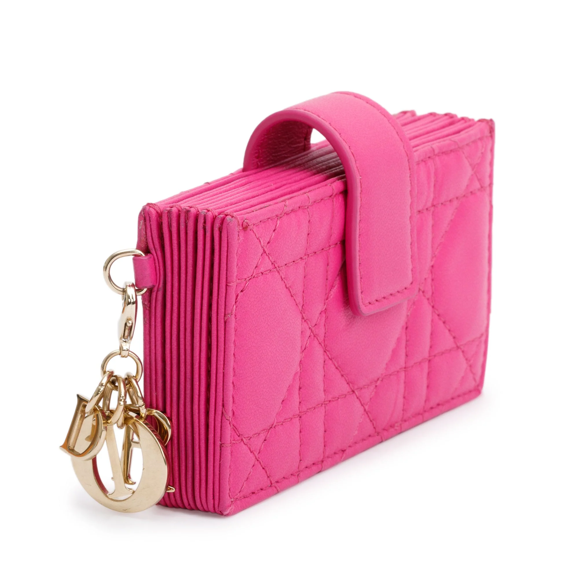 Christian Dior 2023 Pink Cannage Leather Lady Dior Jasmin Card Holder w/ Box & Authenticity Card - Image 3