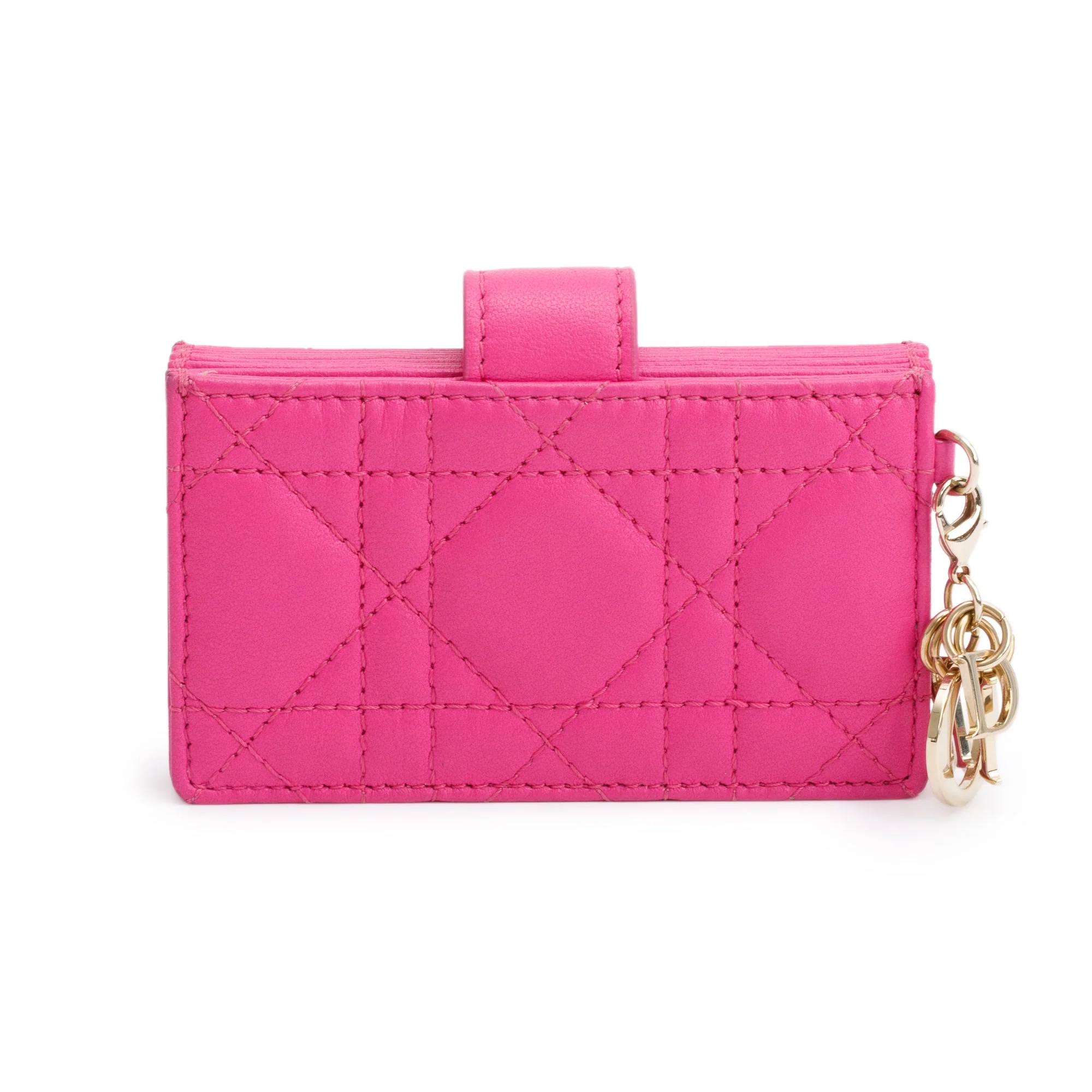 Christian Dior 2023 Pink Cannage Leather Lady Dior Jasmin Card Holder w/ Box & Authenticity Card - Image 4