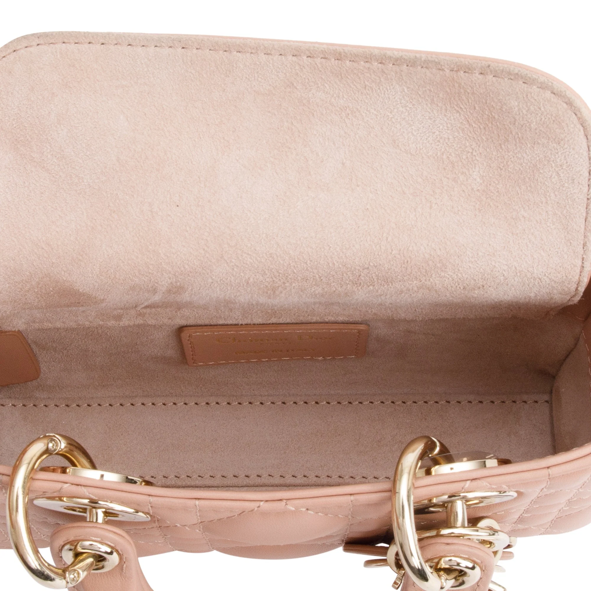 Christian Dior 2023 Rose Des Vents Cannage Lambskin Micro Lady D-Joy Bag w/ Strap & Box - Image 7