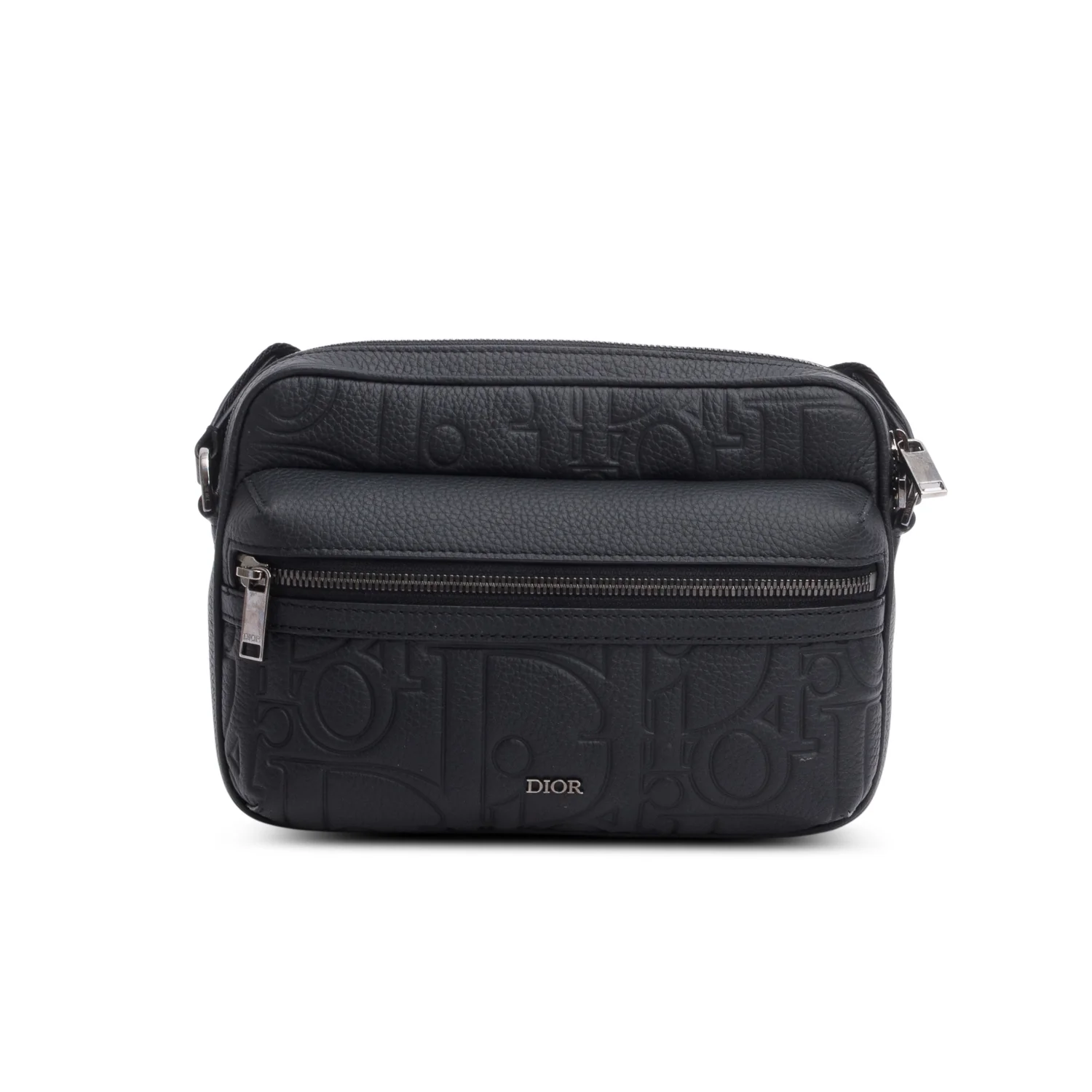 Christian Dior 2024 Black Embossed Calfskin Rider 2.0 Zipped Messenger Bag w/ Box - Image 4