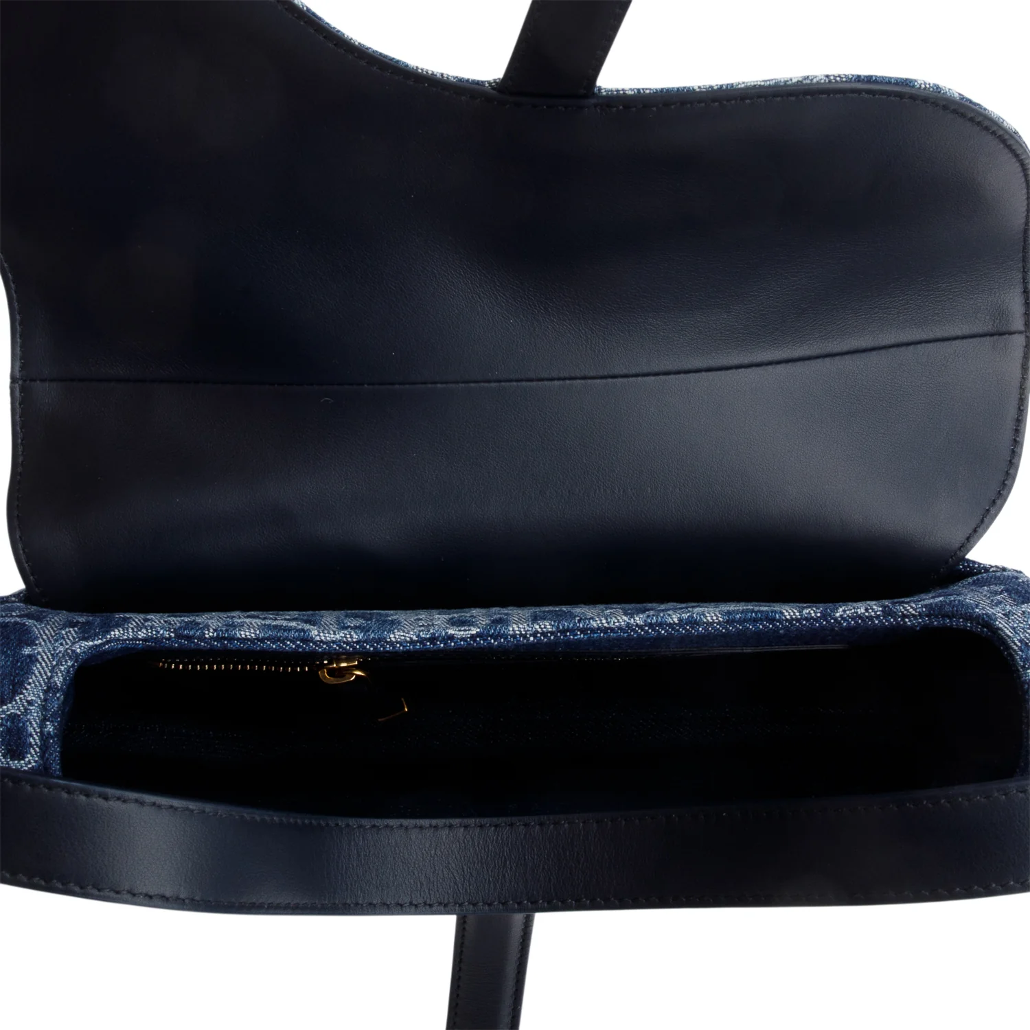 Christian Dior 2024 Blue Denim Dior Oblique Jacquard Saddle Bag w/ Box, Strap & Authenticity Card - Image 7