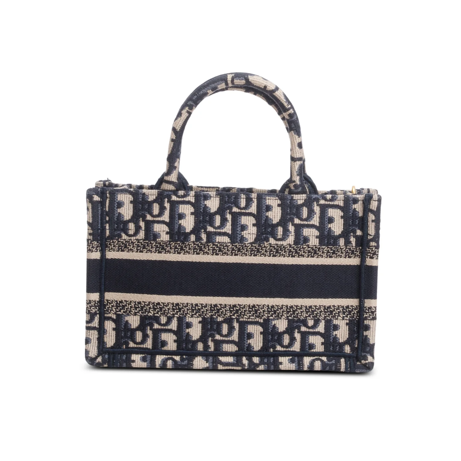 Christian Dior 2024 Blue Oblique Embroidered Mini Book Tote w/ Strap - Image 5