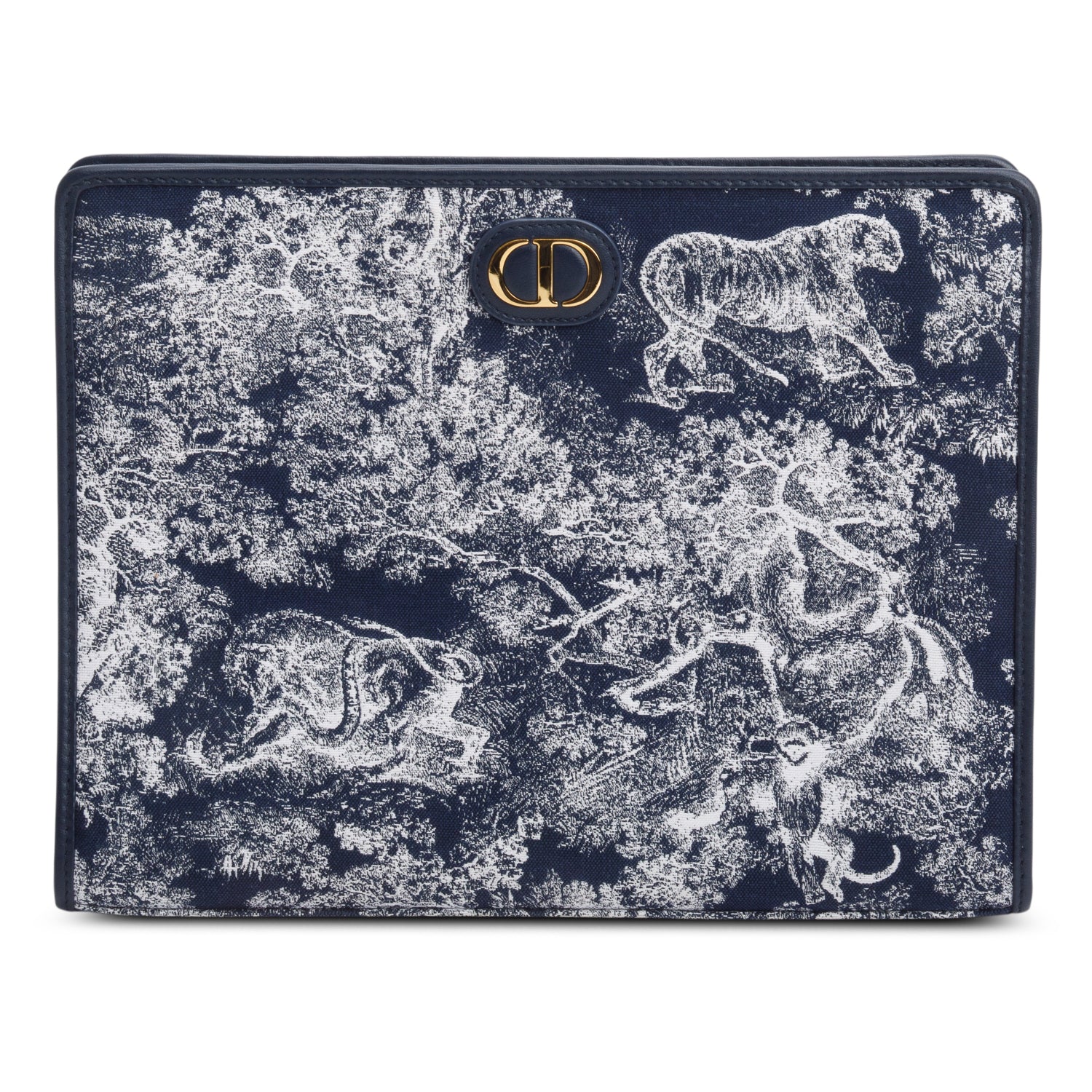 Christian Dior 2024 Blue Toile de Jouy Reverse Jacquard Dea 30 Montaigne Pouch - Image 2