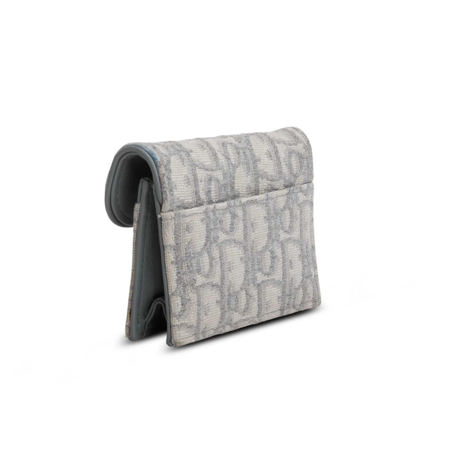 Christian Dior 2024 Grey Oblique Saddle Bloom Card Holder w/ Box - Image 5