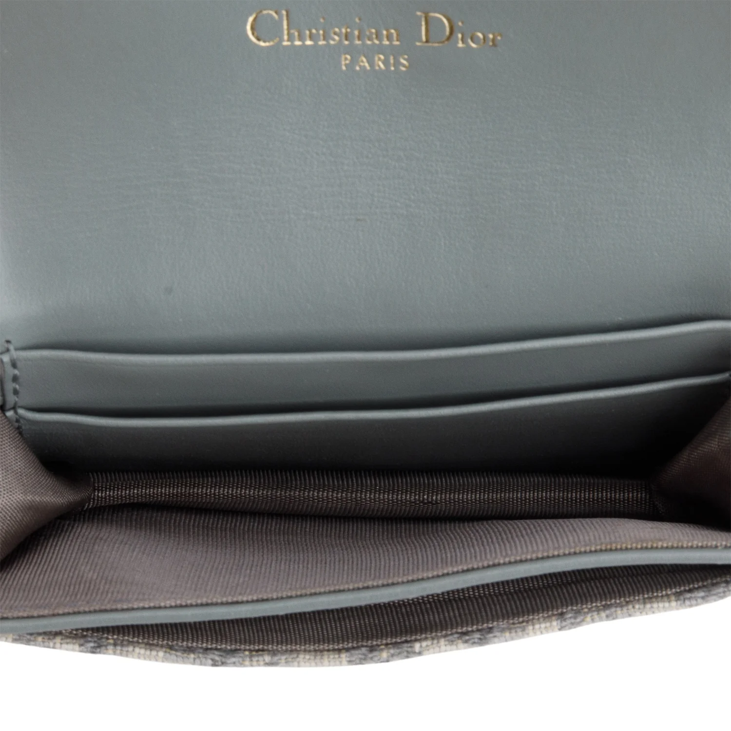 Christian Dior 2024 Grey Oblique Saddle Bloom Card Holder w/ Box - Image 7