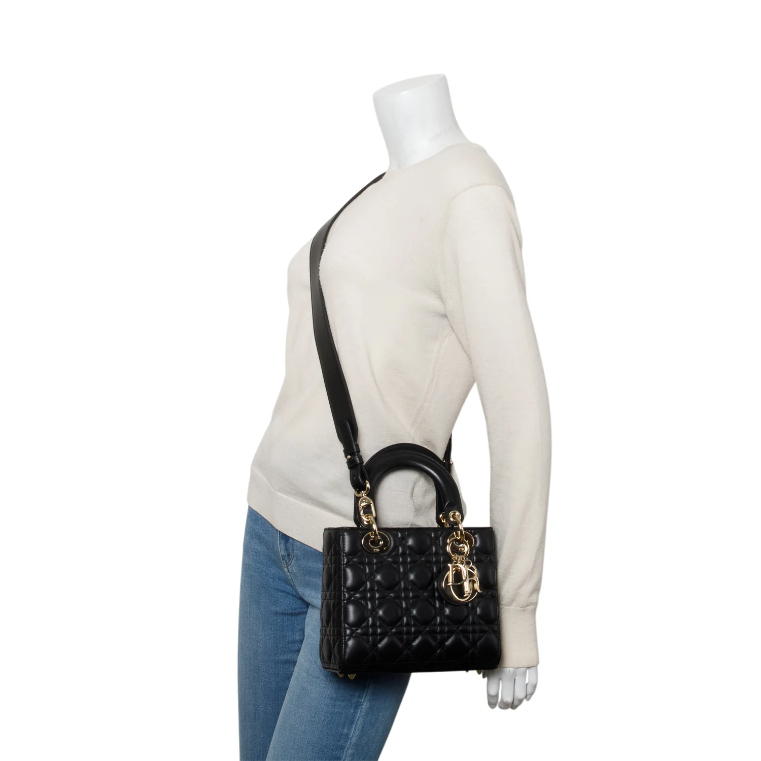 Christian Dior 2025 Black Lambskin Cannage Small My ABC Dior Lady Dior w/ Box & Strap - Image 2