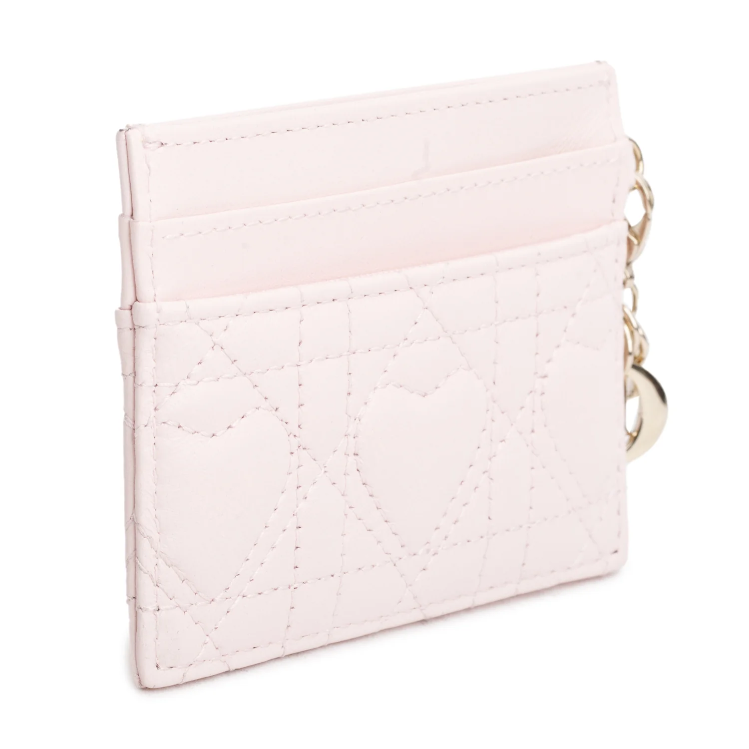 Christian Dior 2025 Pink Cannage Lambskin Lucky Lady Dior Freesia Card Holder w/ Box - Image 5