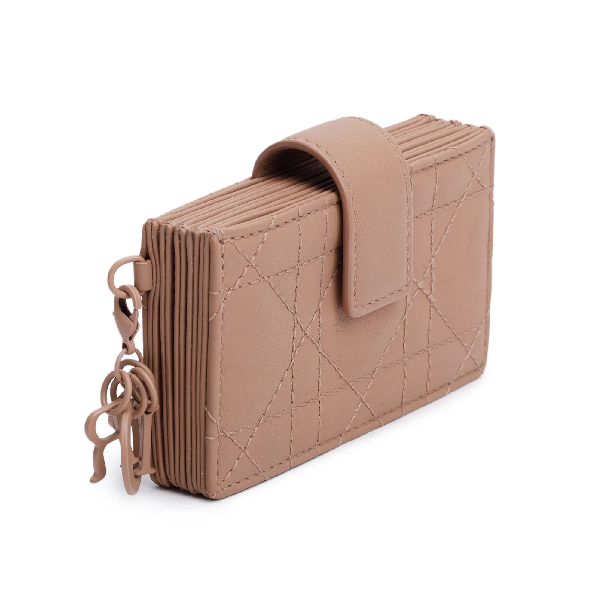 Christian Dior Beige Cannage Leather Lady Dior Jasmin Card Holder - Image 2