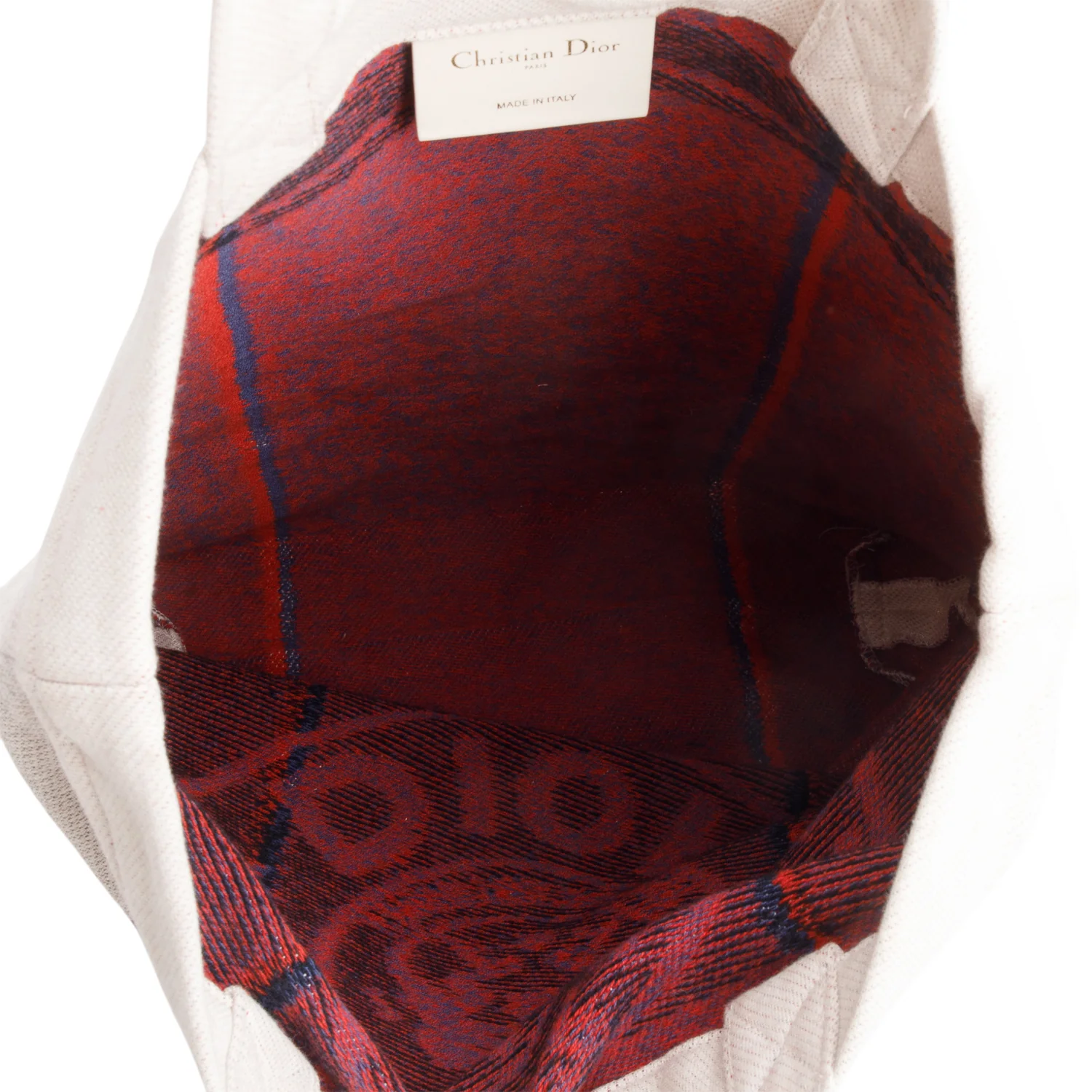Christian Dior Beige Canvas 'L'union Fait La Force' Tote Bag - Image 7