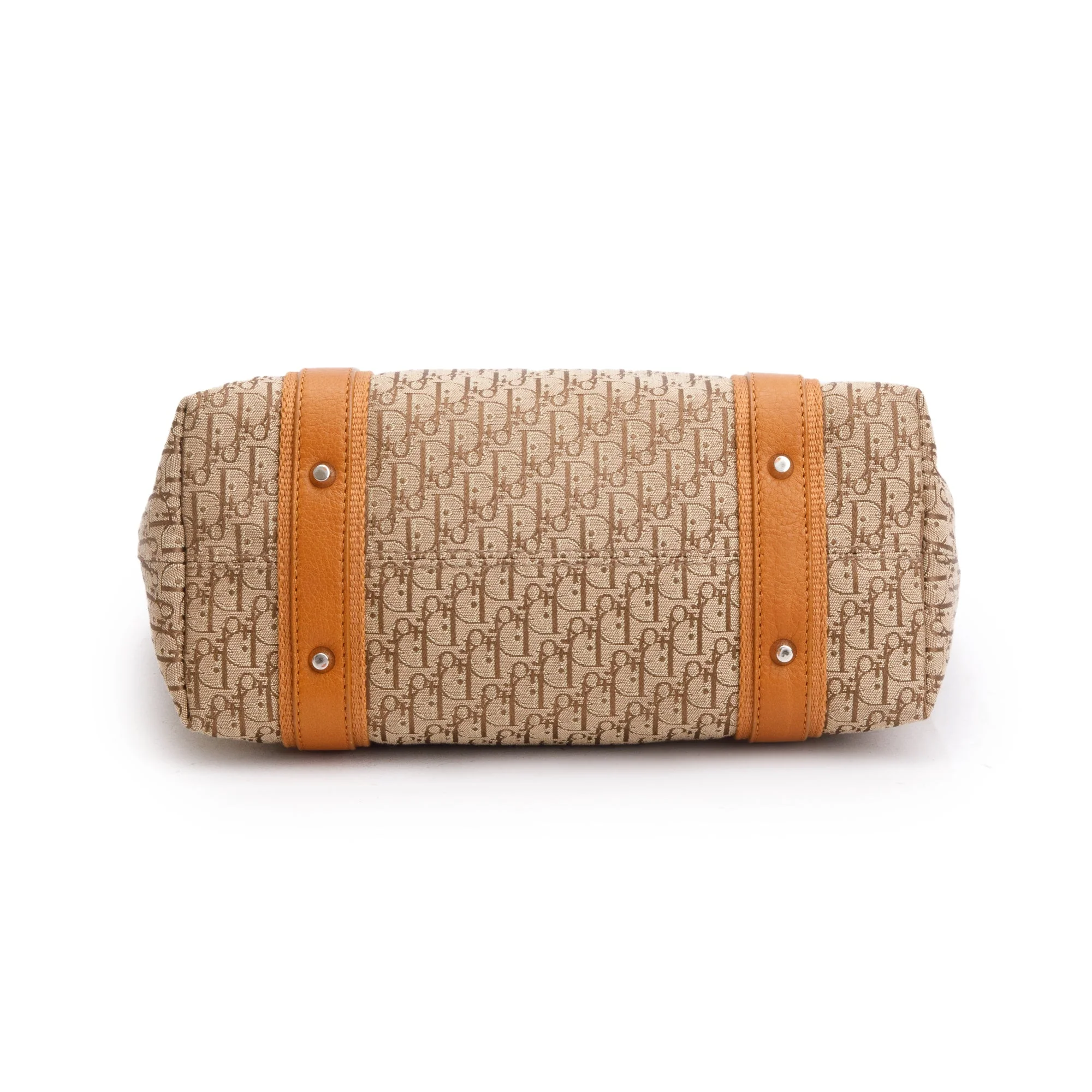 Christian Dior Beige Diorissimo Canvas Tan Leather Trim Street Chic Bag - Image 5