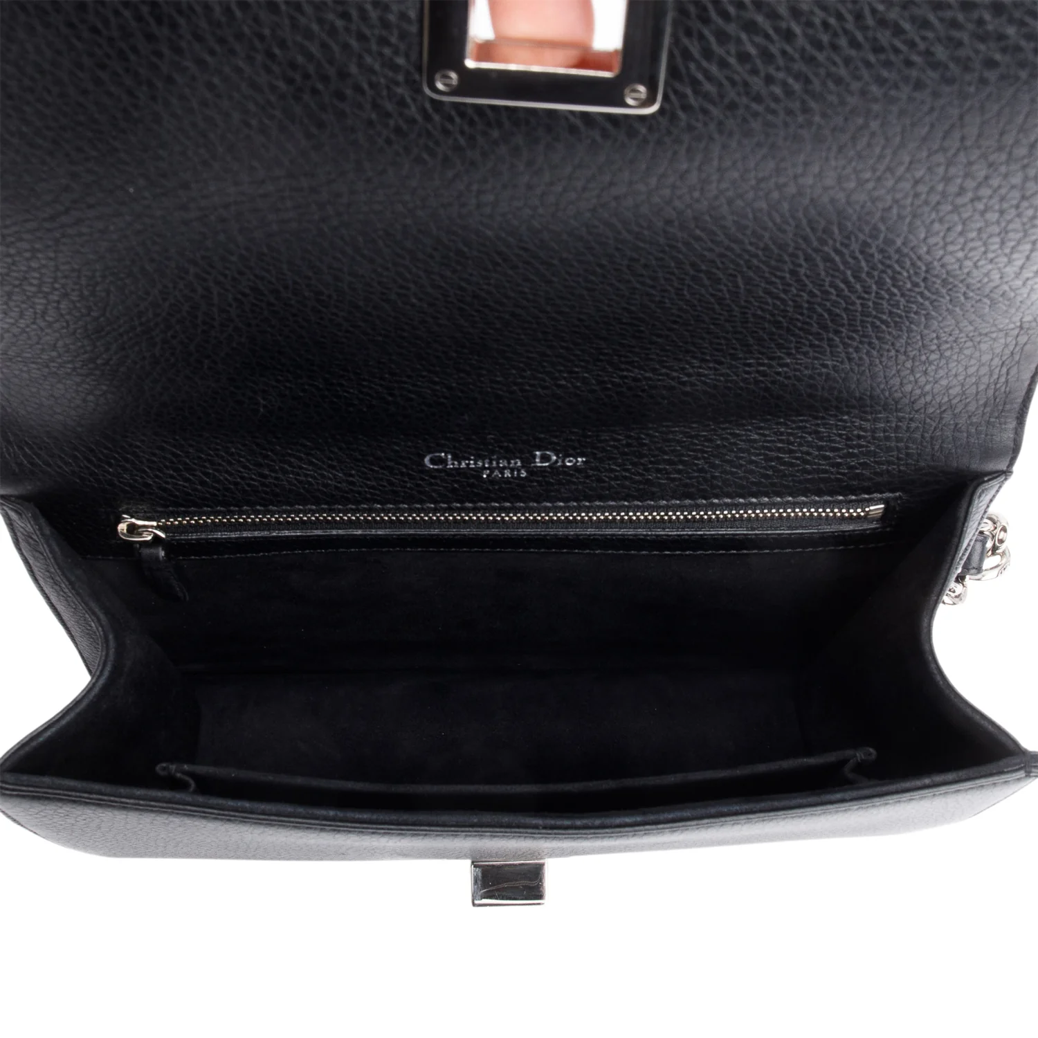 Christian Dior Black Calfskin Leather Medium Diorama Flap Bag w/ Box & Authenticity Card - Image 9