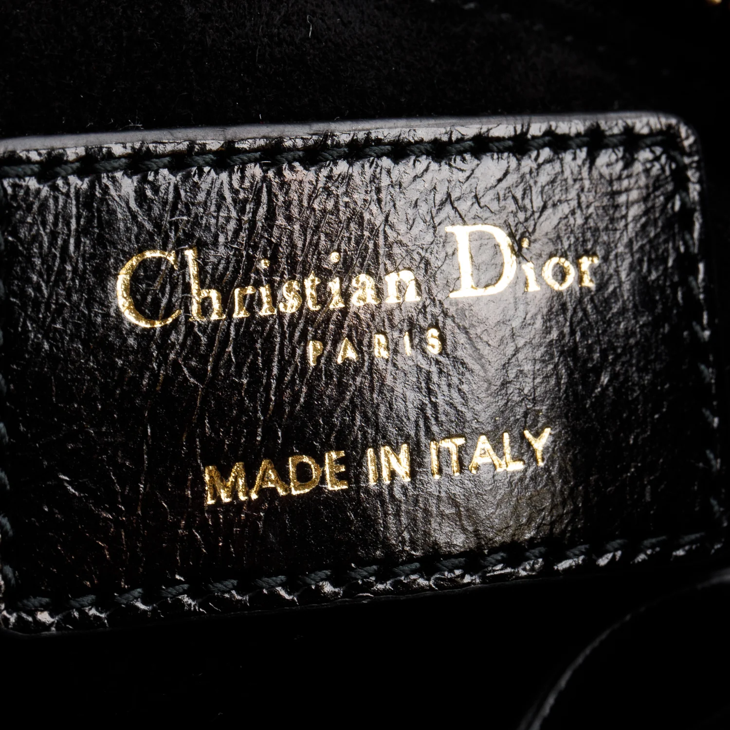 Christian Dior Black Cannage Crinkled Patent Leather Small Lucky Badges Lady Dior Bag w/ Strap, Box & Authenticity Card - Image 10